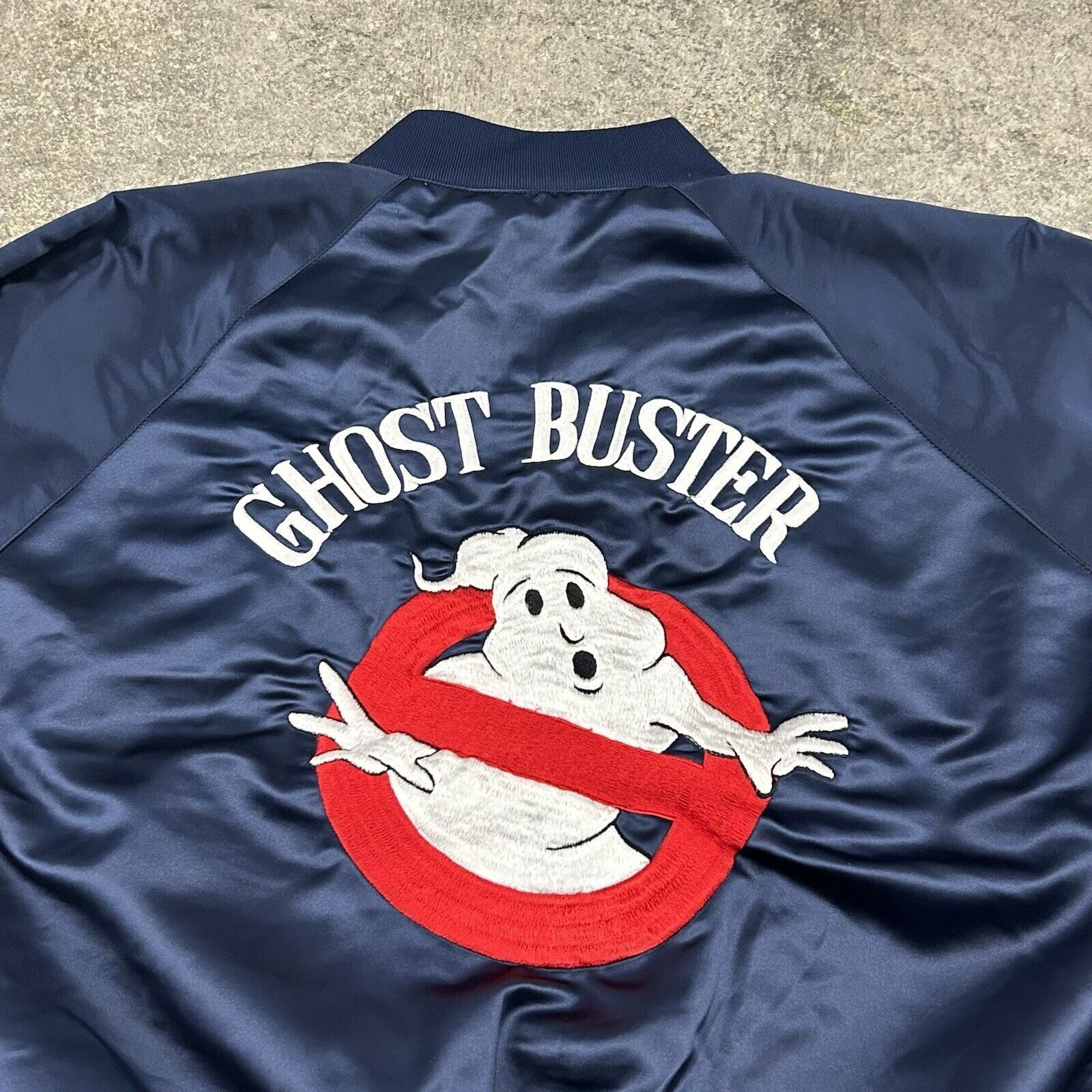 Chalk Line × Vintage Vintage 80s Ghostbusters Movie Crew Blue Satin Bomber Jacket Size US L / EU 52-54 / 3 - 2 Thumbnail