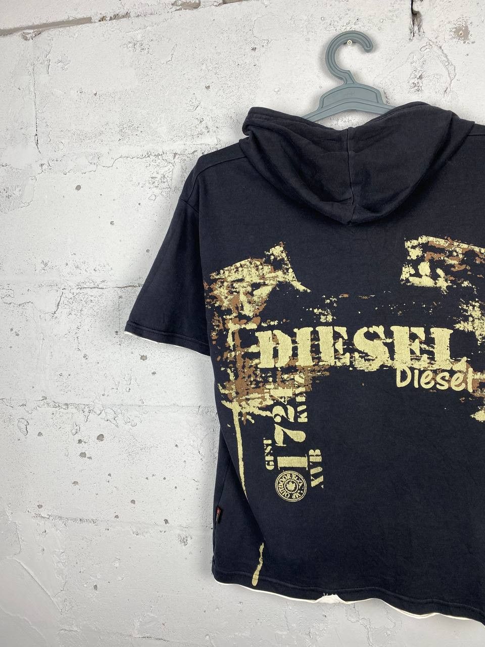 Diesel × Vintage Vintage Y2K Diesel Printed Back Hooded T-Shirt Size US XL / EU 56 / 4 - 2 Thumbnail