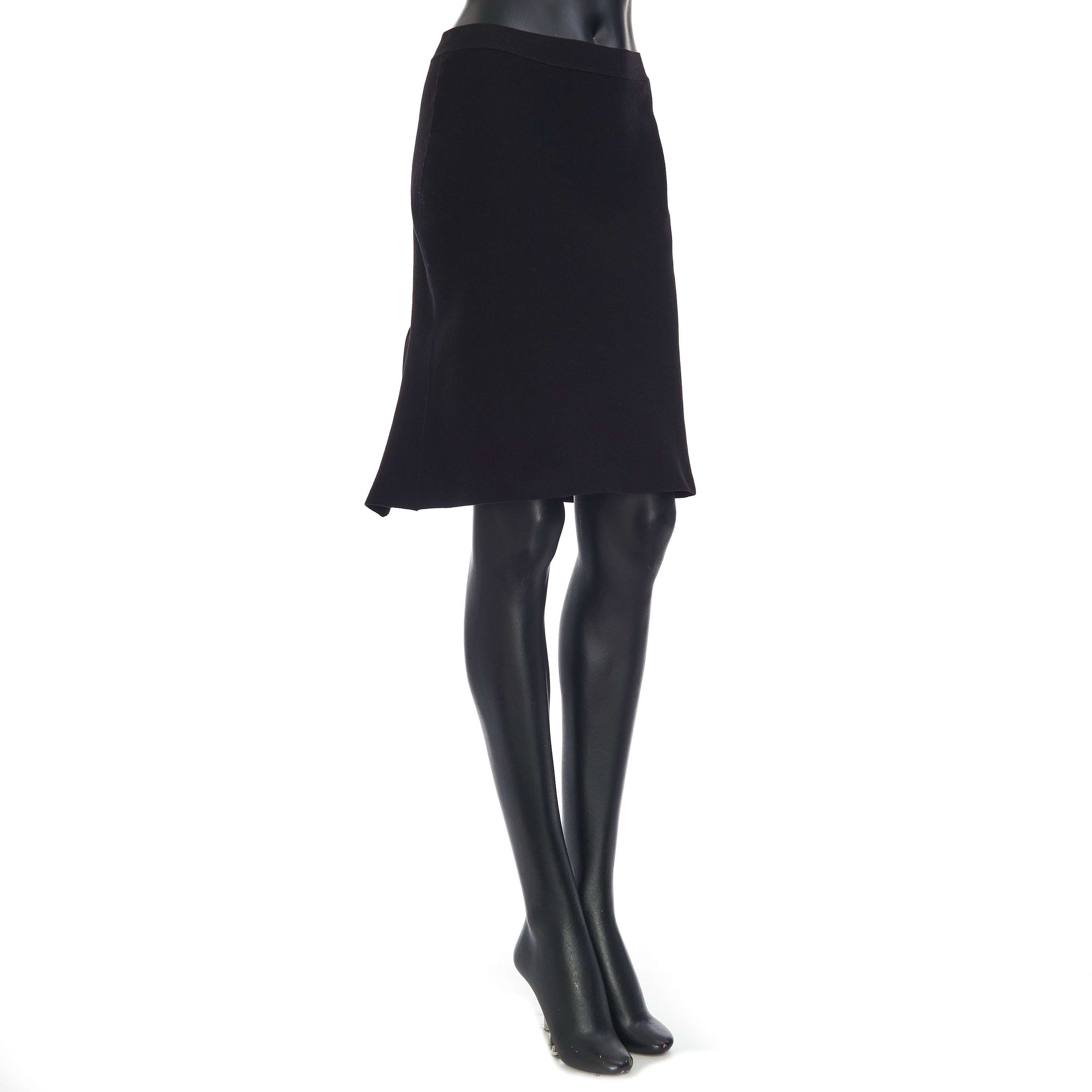 Bottega Veneta Lightweight Compact Stretch Skirt In Black Wool Size 28" / US 6 / IT 42 - 8 Thumbnail