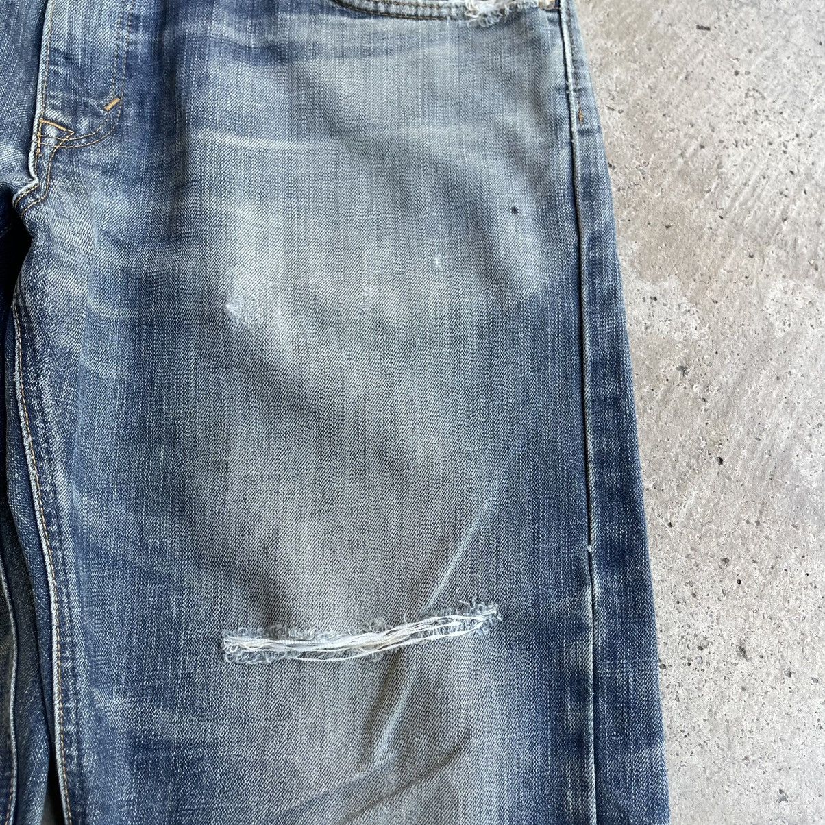 Edwin 🔥Vintage Edwin Orange Tab Washed Ripped Distress Denim Jeans Size US 34 / EU 50 - 9 Thumbnail