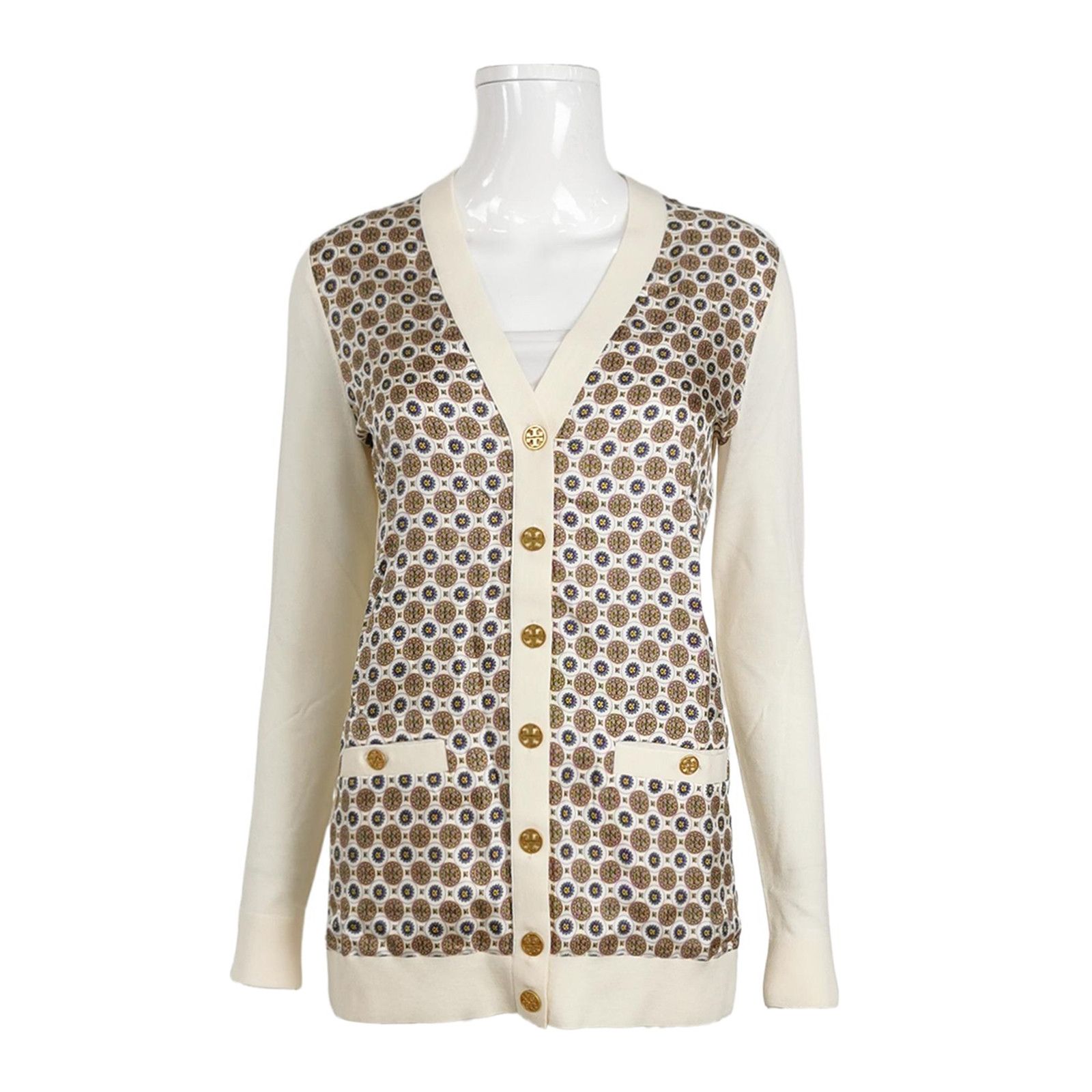 Tory Burch XS Wool Patterned Cardigan
