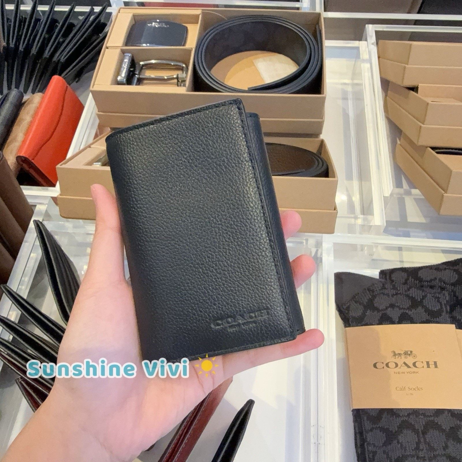 Coach NWT Coach Men's Leather Tri-Fold Wallet 23845 black Size ONE SIZE - 1 Thumbnail