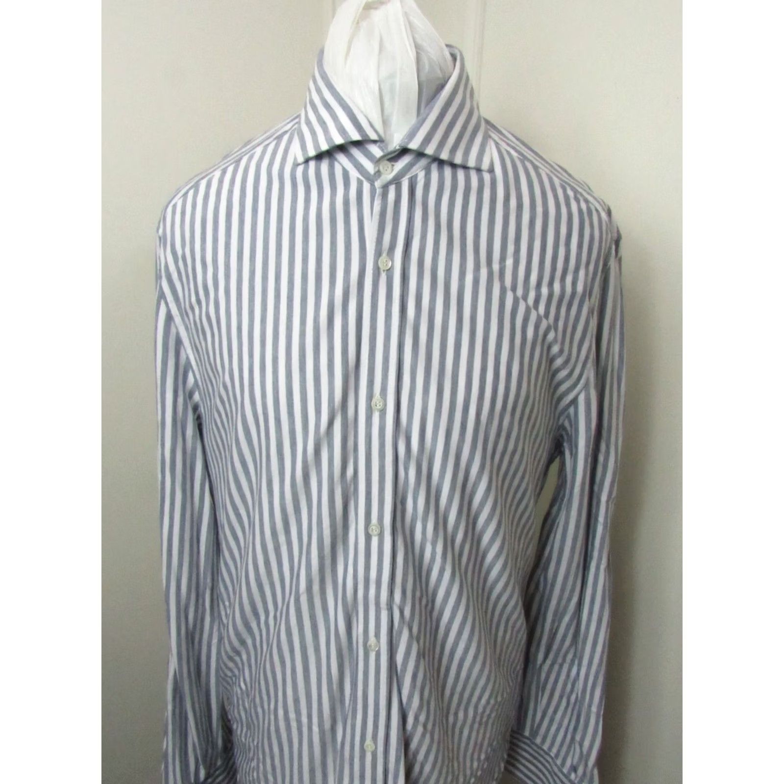 Brunello Cucinelli Brunello Cucinelli Shirt Mens XLarge Basic Fit Blue and White Size US XL / EU 56 / 4 - 3 Thumbnail