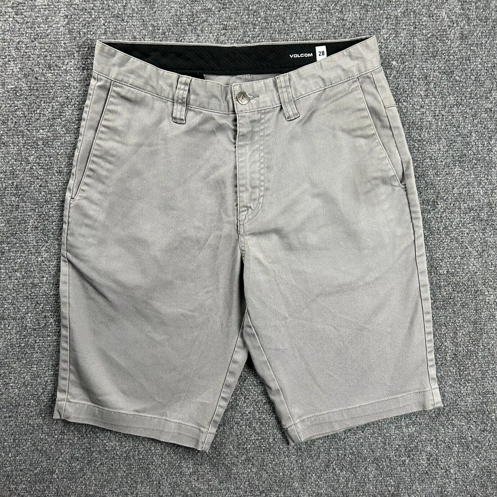 Volcom Volcom Shorts Mens 28 Gray Chino Casual Logo Cotton Blend Size US 28 / EU 44 - 1 Thumbnail