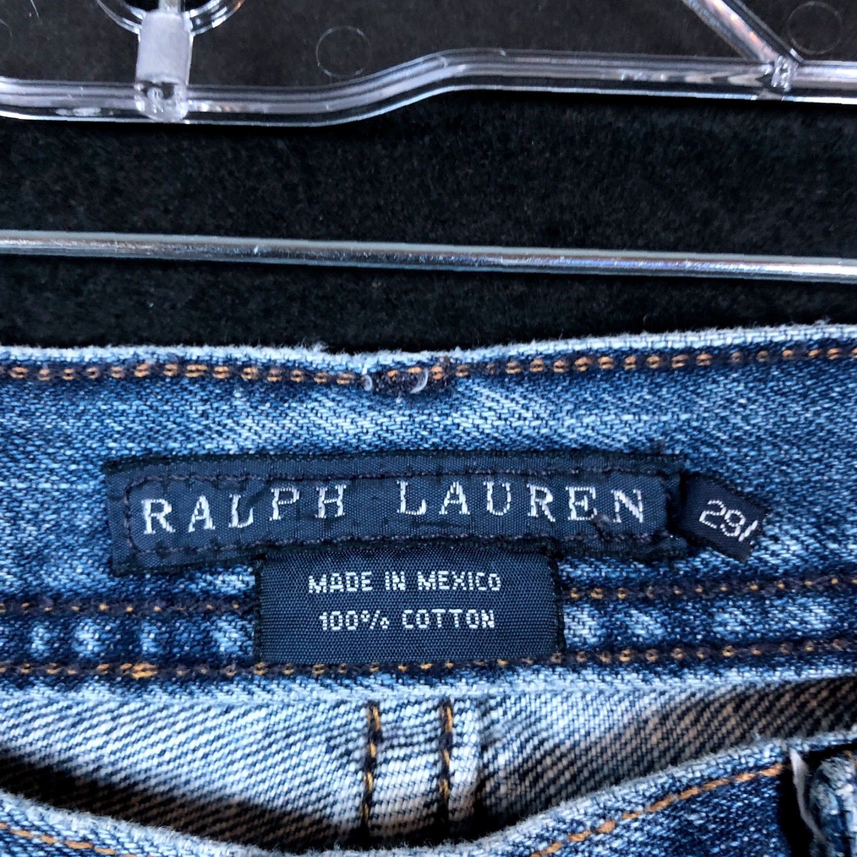 Ralph Lauren Ralph Lauren Mens Jeans Blue Denim Prescott 208 29x28 100% Cotton Distressed Straight Regular Jeans Mens Jeans Denim Blue 29x28 Size US 29 - 4 Thumbnail