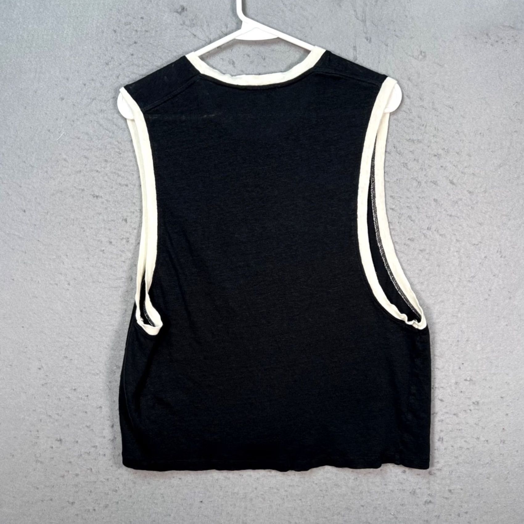 Iro IRO Womens Tank Black Linen Sleeveless Racerback Calvina Small Short Sleeve? (error) Size S / US 4 / IT 40 - 2 Thumbnail