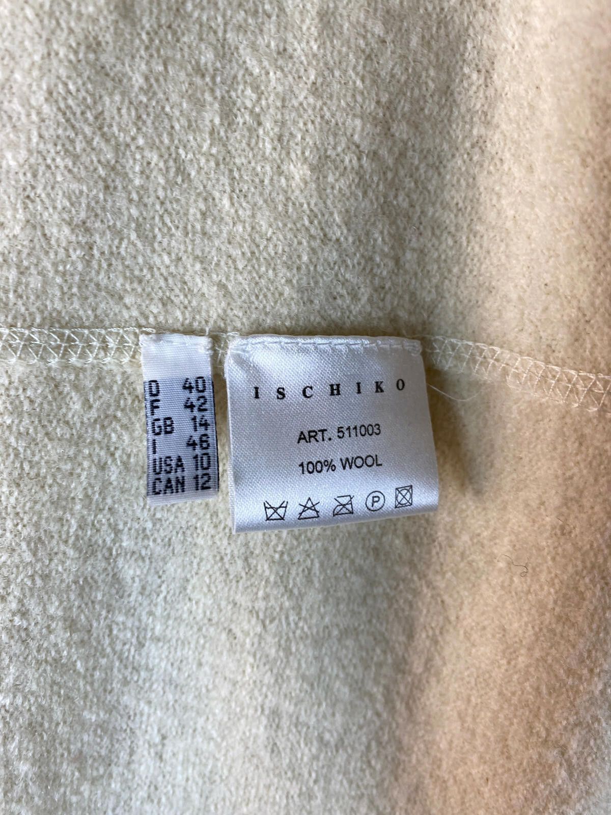 Designer Ischiko by Oska Beige Wool Acymetric Zip Up Jacket Size 10 Size L / US 10 / IT 46 - 9 Thumbnail