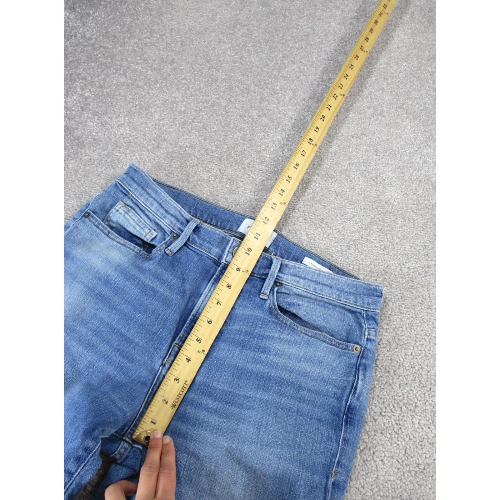 Frame FRAME Jeans Mens 30 Athletic Light Wash Denim Zip 33 Inseam Stains Tapered Regular Blue 2010s Mens Size US 30 / EU 46 - 6 Thumbnail