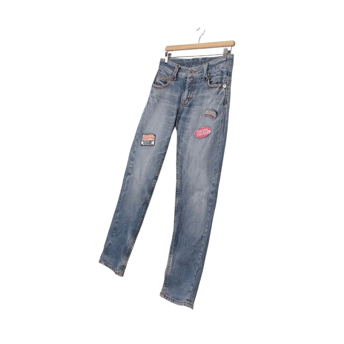 Hysteric Glamour 📌Vintage Distressed Denim Jeans Patchwork Design Full Print Size US 30 / EU 46 - 2 Thumbnail