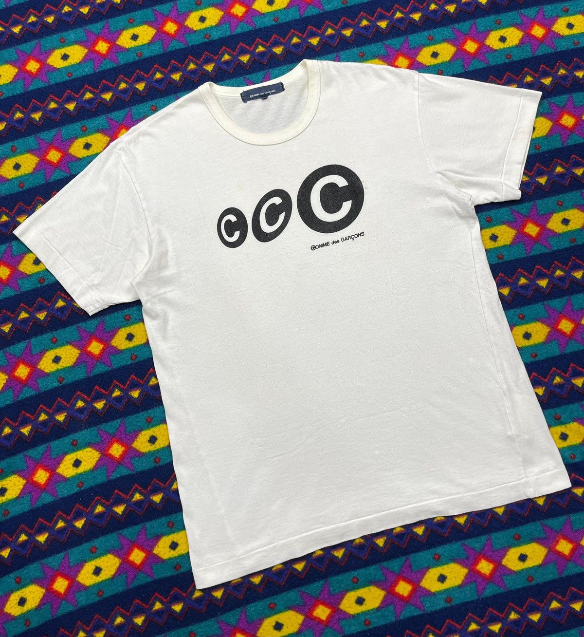 Comme des Garcons × Designer × Japanese Brand AD2012 Comme Des Garcons Logo Short Sleeve Tee Size US L / EU 52-54 / 3 - 3 Thumbnail