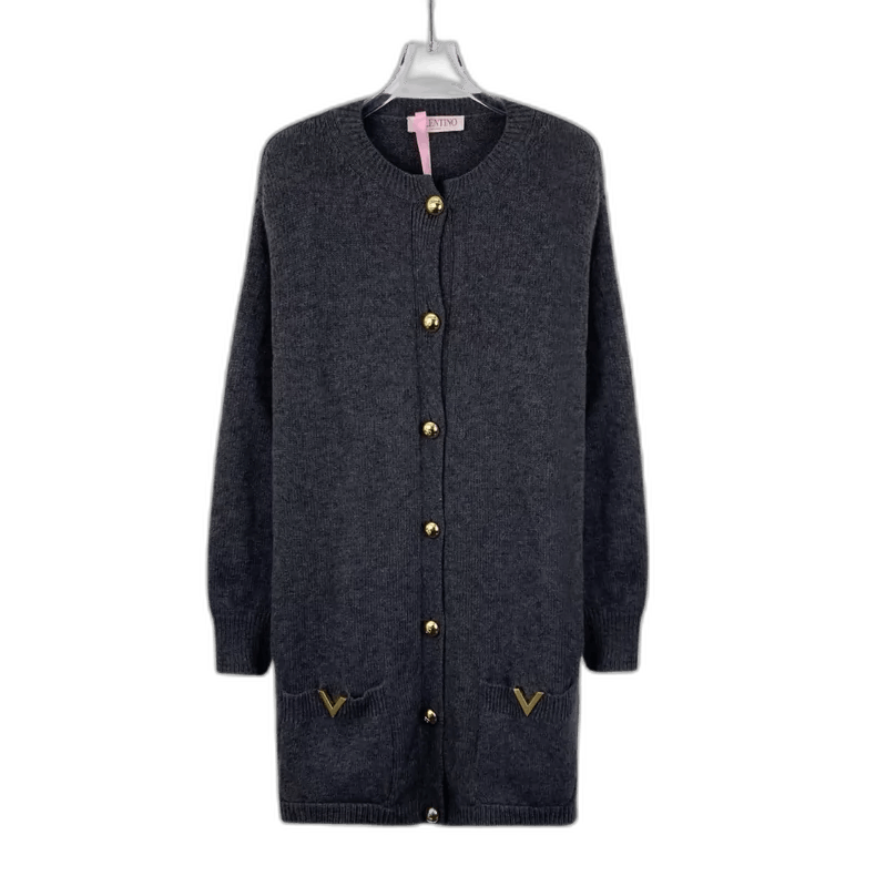 Valentino Valentino Black Gray Knit Cardigan Sweater Size S / US 4 / IT 40 - 1 Thumbnail