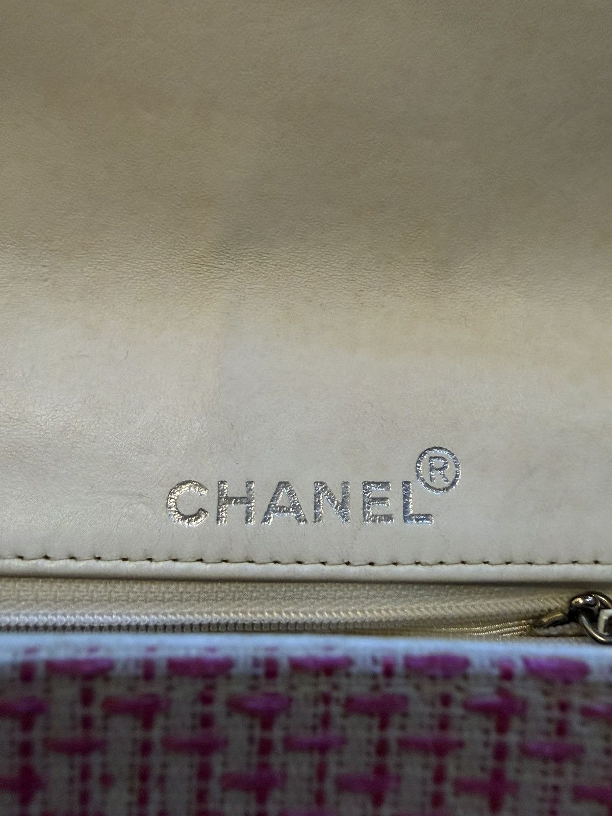 Chanel Chanel Woven Raffia Pink White Small CC Shoulder Flap Bag Size ONE SIZE - 9 Thumbnail