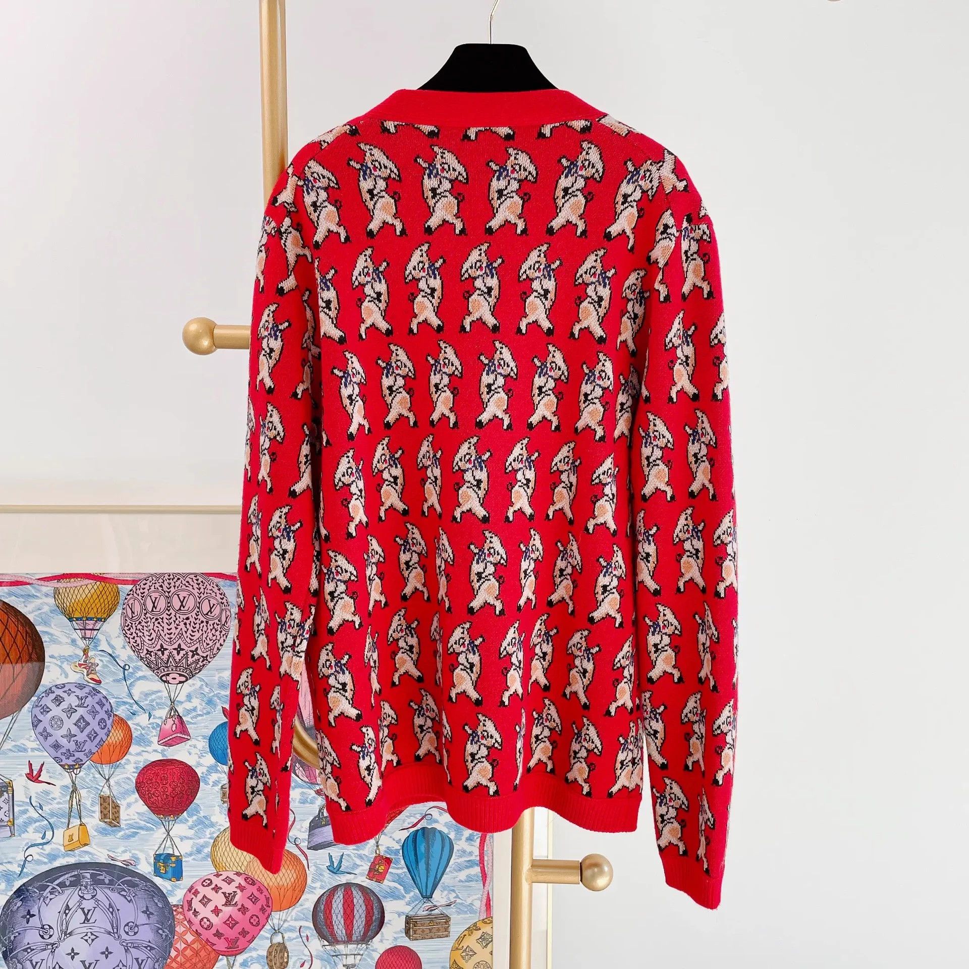 Gucci Gucci all-over pig print knit men‘s cardigan Size S Size US S / EU 44-46 / 1 - 3 Thumbnail