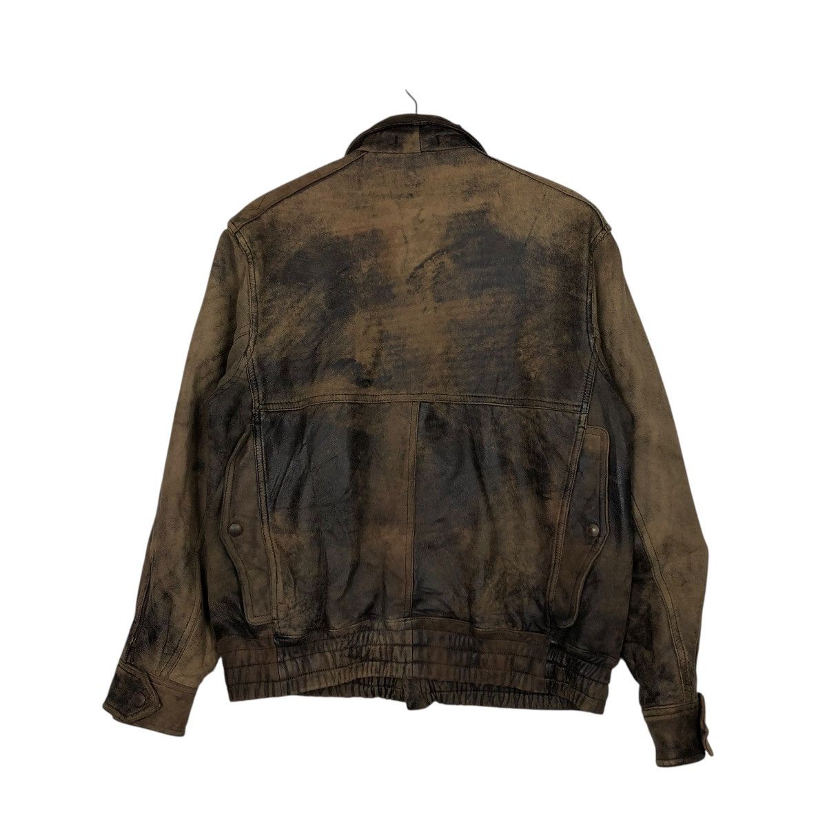 Japanese Brand 🔥VINTAGE FLY BOMBER LEATHER JACKET ROBO MILANO ISSEY MIYAKE Size US M / EU 48-50 / 2 - 10 Thumbnail