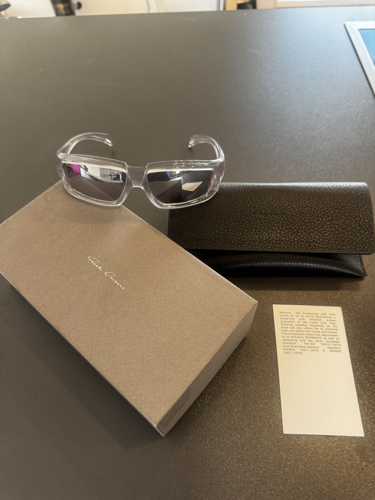 Rick Owens Rick Owens Oversized Transparent Sunglasses Size ONE SIZE - 1 Thumbnail