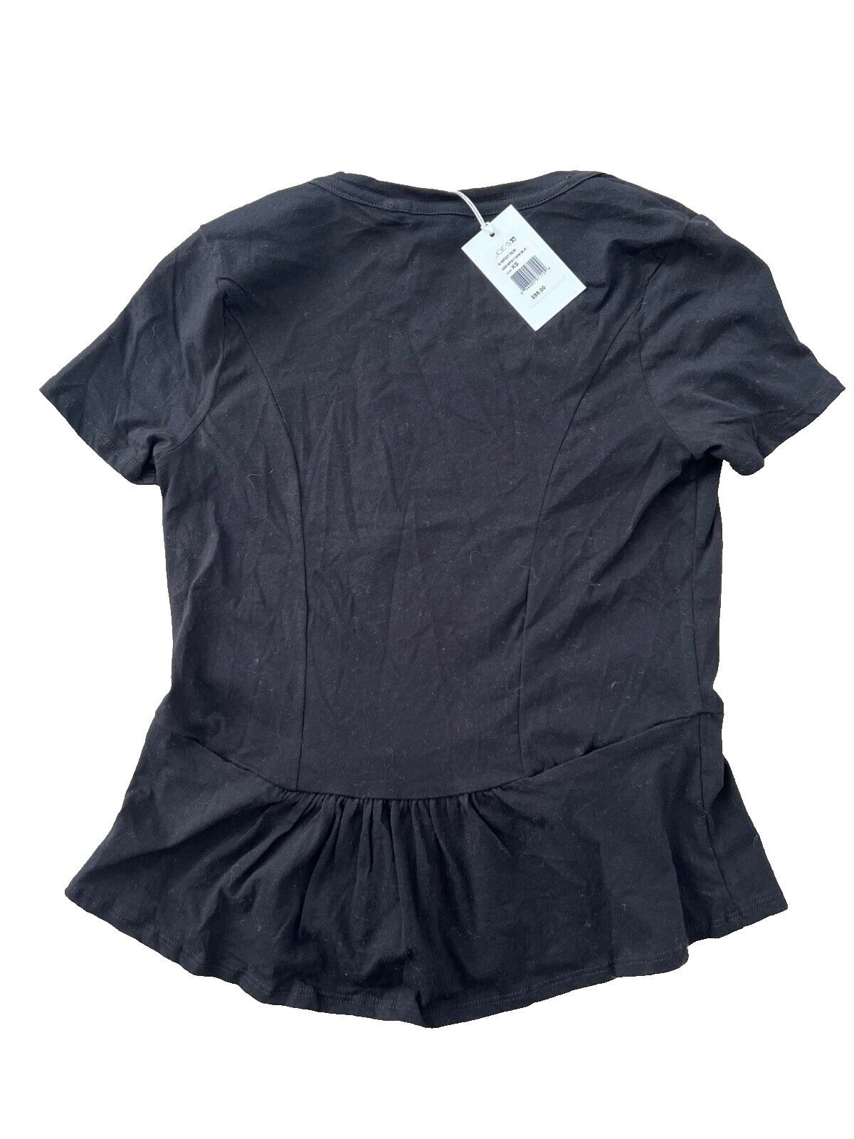 Joe's Joe's Collection Peggy Peplum Ruffled Hem Top Black ( XS ) Size XS / US 0-2 / IT 36-38 - 3 Thumbnail