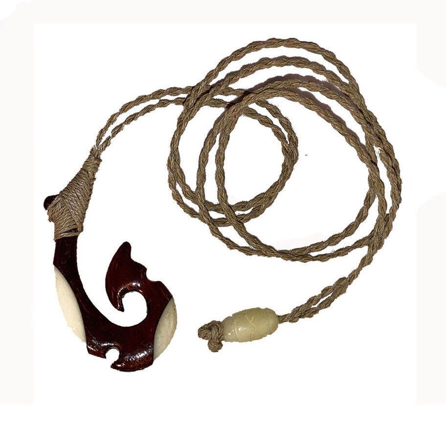 Other Hawaiian Hand Made Wood and Bone Hook Necklace Size ONE SIZE - 4 Thumbnail