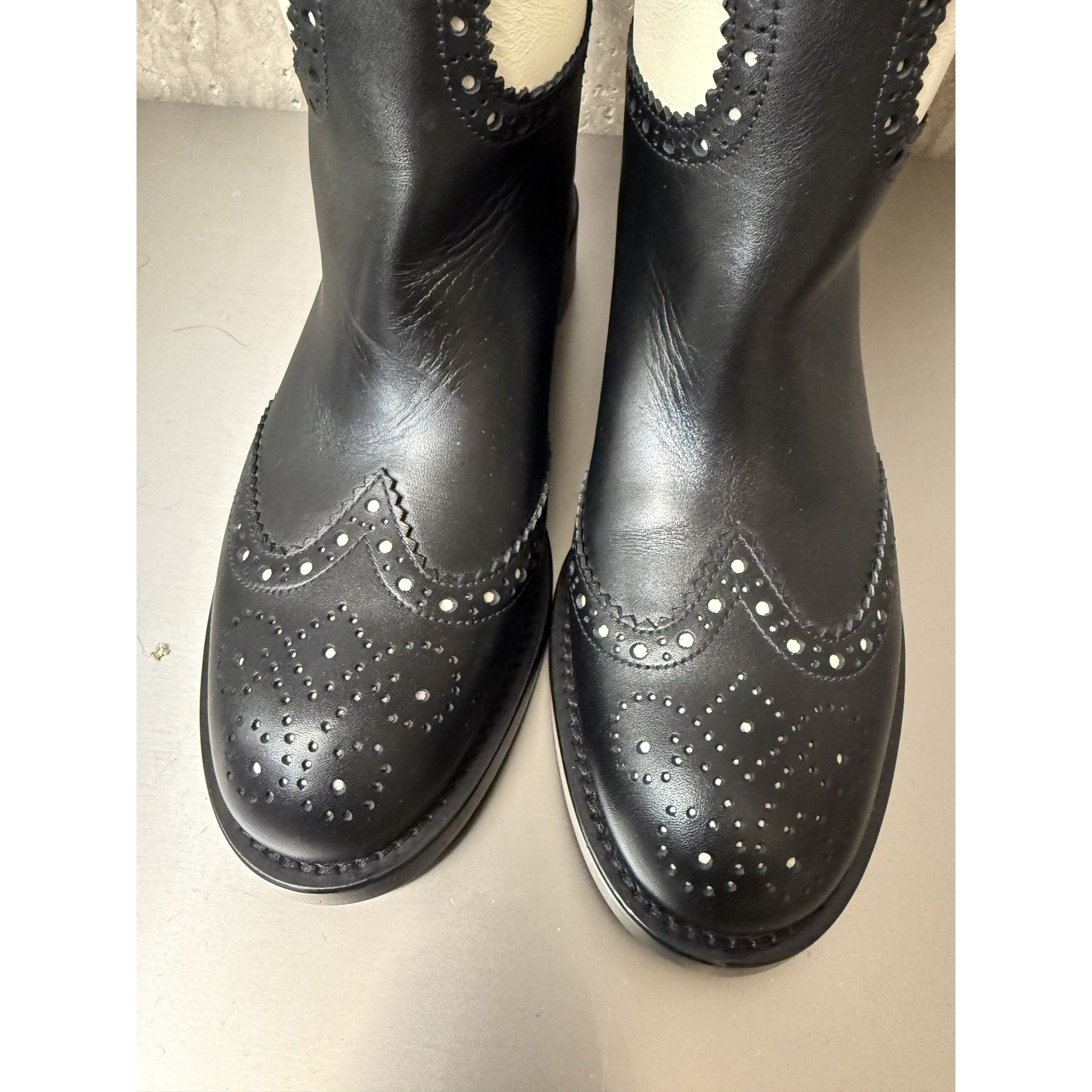 Dior Christian Dior Womens Two-Tone Leather Tall Riding Boots Bla Size US 6.5 / IT 36.5 - 14 Thumbnail