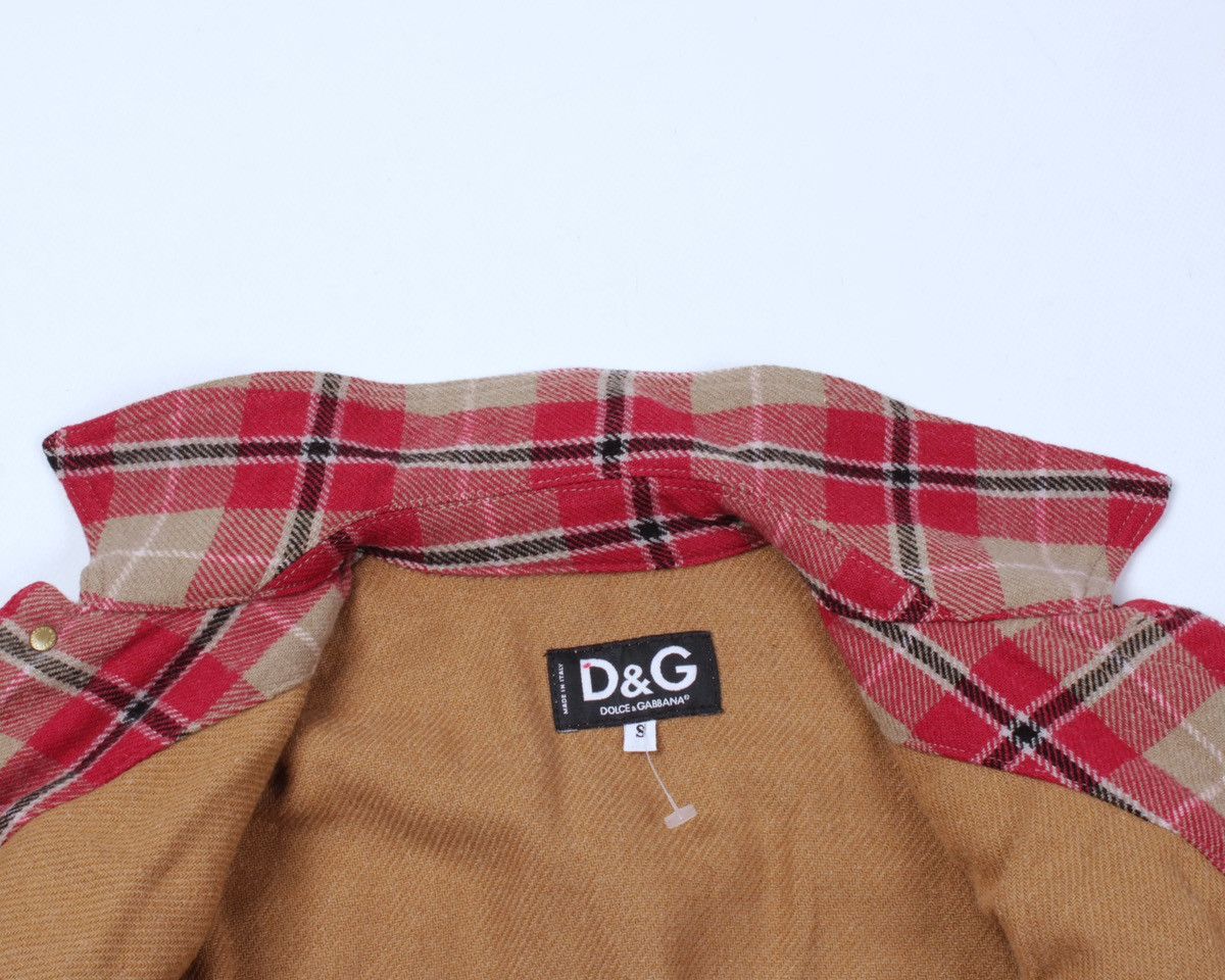Designer × Dolce & Gabbana × Vintage DOLCE GABBANA Vintage Wool Plaid Check Cropped Button Jacket Size S / US 4 / IT 40 - 13 Thumbnail