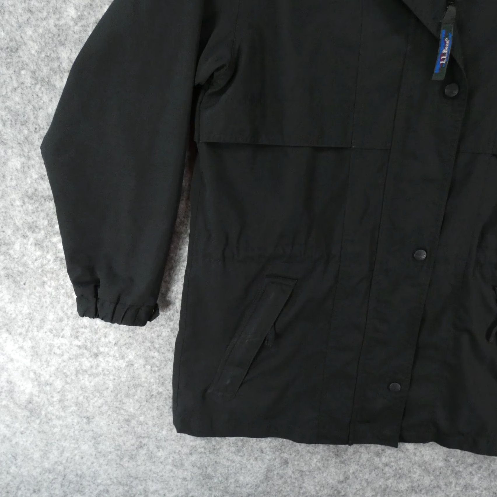 Vintage L.L. Bean Jacket Womens Medium Black Turquoise Hooded Lined Full Zip Size M / US 6-8 / IT 42-44 - 4 Thumbnail