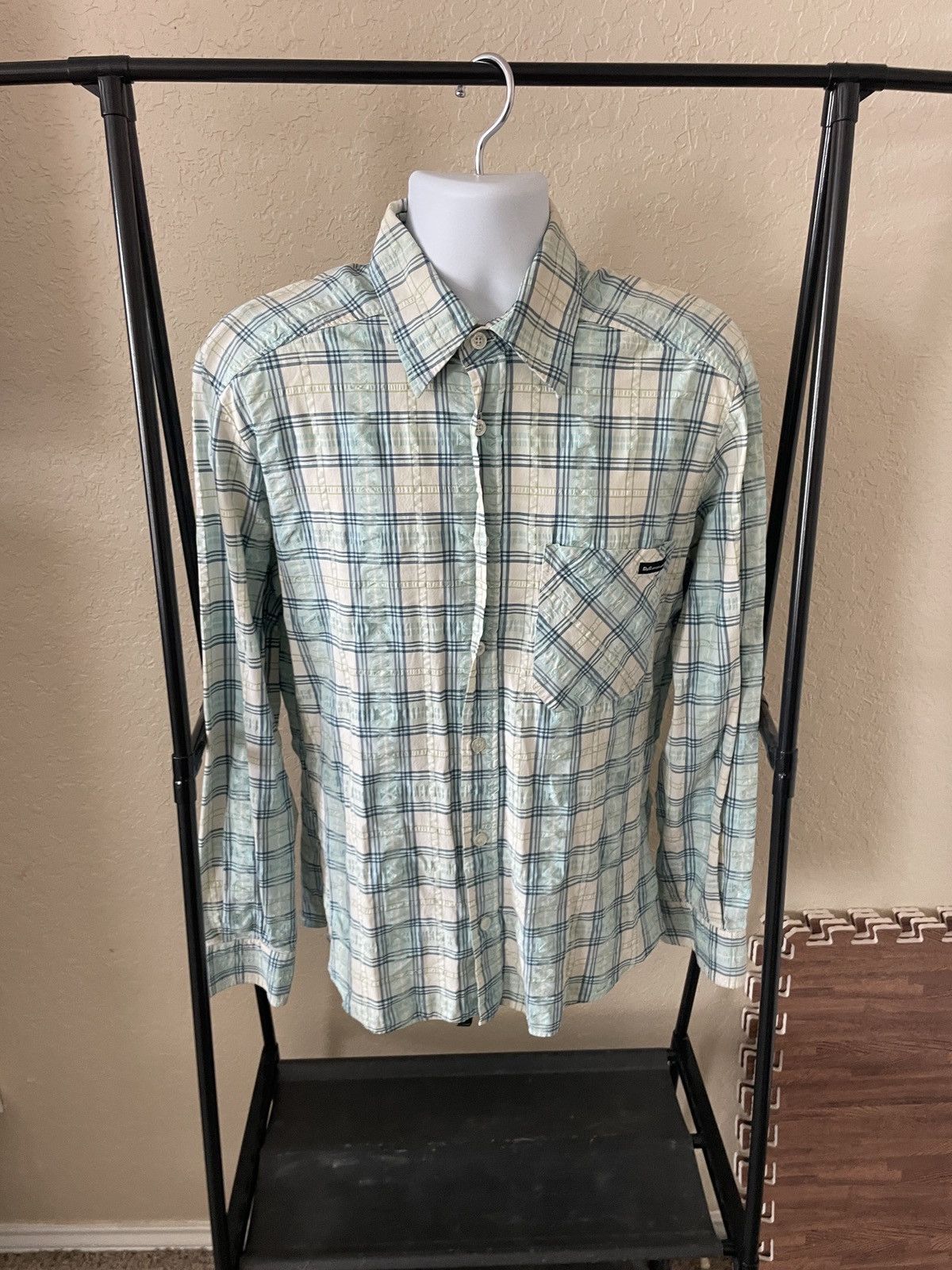 Dolce & Gabbana Crinkle Plaid Button Front shirt Size US XL / EU 56 / 4 - 1 Thumbnail