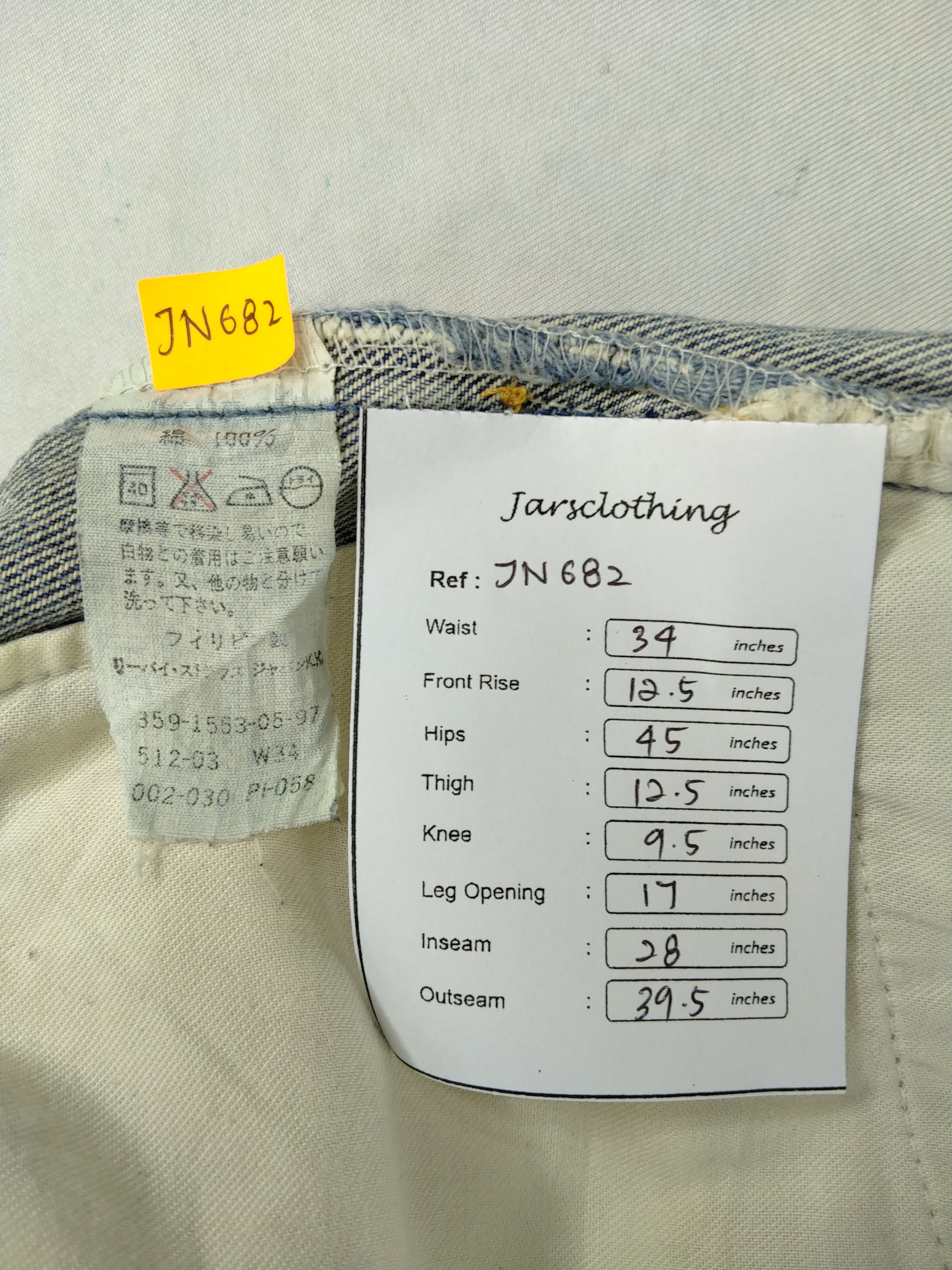 Levi's Stone Wash Vintage Levi's 512 Denim 34 x 28 -JN682 Size US 34 / EU 50 - 8 Thumbnail