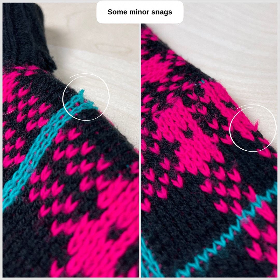 Vintage 1980s Hot Pink and Black Plaid Mock Neck Tunic Sweater Size M / US 6-8 / IT 42-44 - 4 Thumbnail