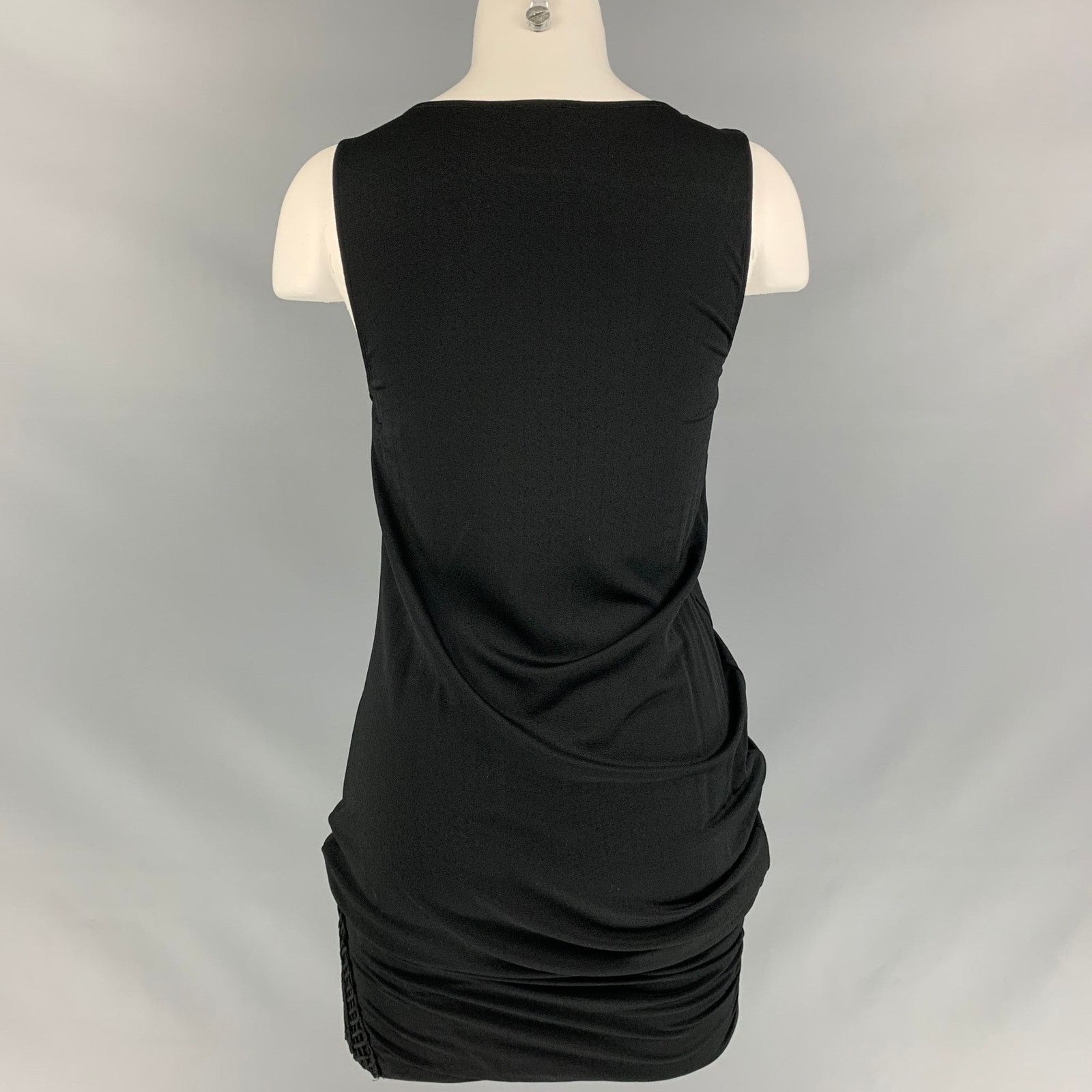 La Perla LA PERLA Black Jersey Crochet Sleeveless Cocktail Dress Size M / US 6-8 / IT 42-44 - 4 Thumbnail