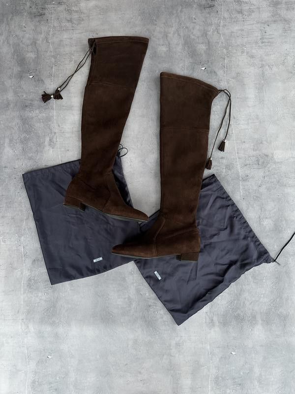 Prada PRADA VELOUR OVER-THE-KNEE BOOTS Size US 9.5 / IT 39.5 - 1 Thumbnail