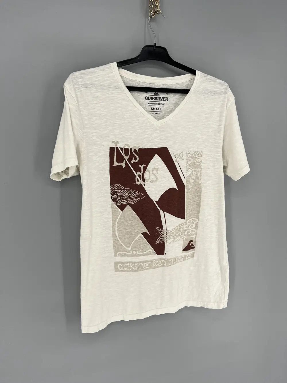 Vintage Vintage Quiksilver Y2K Logo Light White Tee Shirt Surf Size US S / EU 44-46 / 1 - 2 Thumbnail