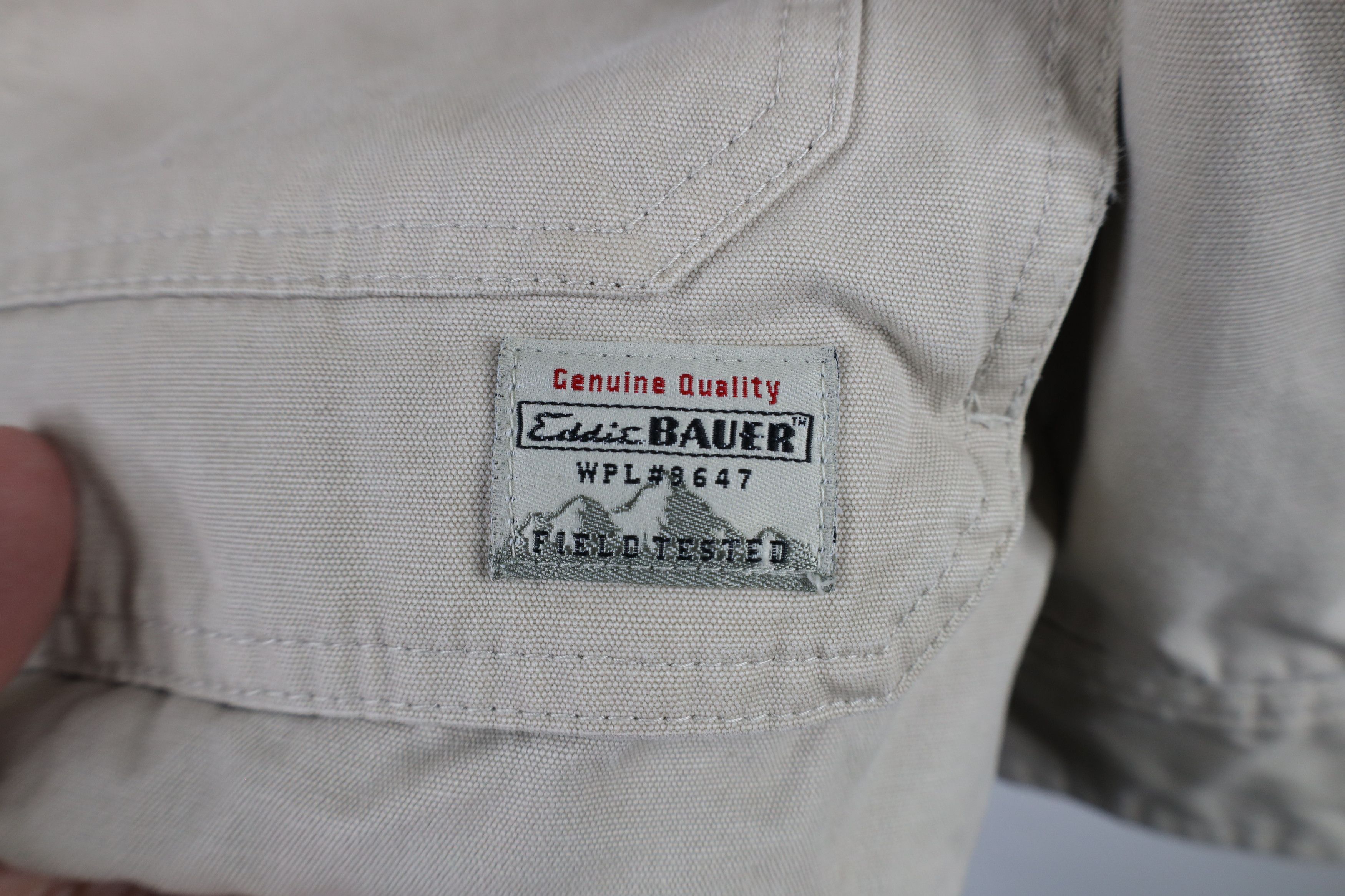 Eddie Bauer × Vintage Vintage Eddie Bauer Heavyweight Lined Full Zip Jacket Beige Size US L / EU 52-54 / 3 - 4 Thumbnail