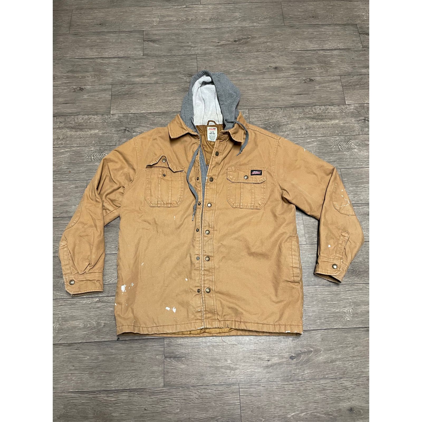 Dickies DICKIES Brown Quilted Long Sleeves Shirt Jacket Hooded Sz L Size US L / EU 52-54 / 3 - 1 Thumbnail
