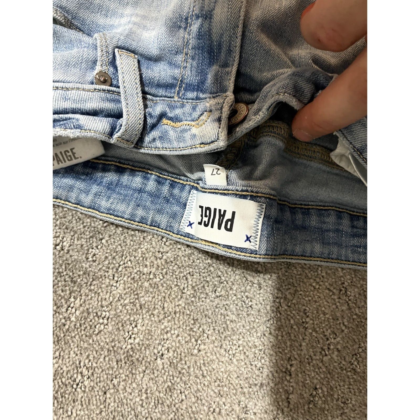 Paige VINTAGE Paige Hoxton Ankle Skinny Jeans Light Wash Blue Women’s Size 27 Cotton Denim Slim Fit 2000s Size 27" / US 4 / IT 40 - 5 Thumbnail