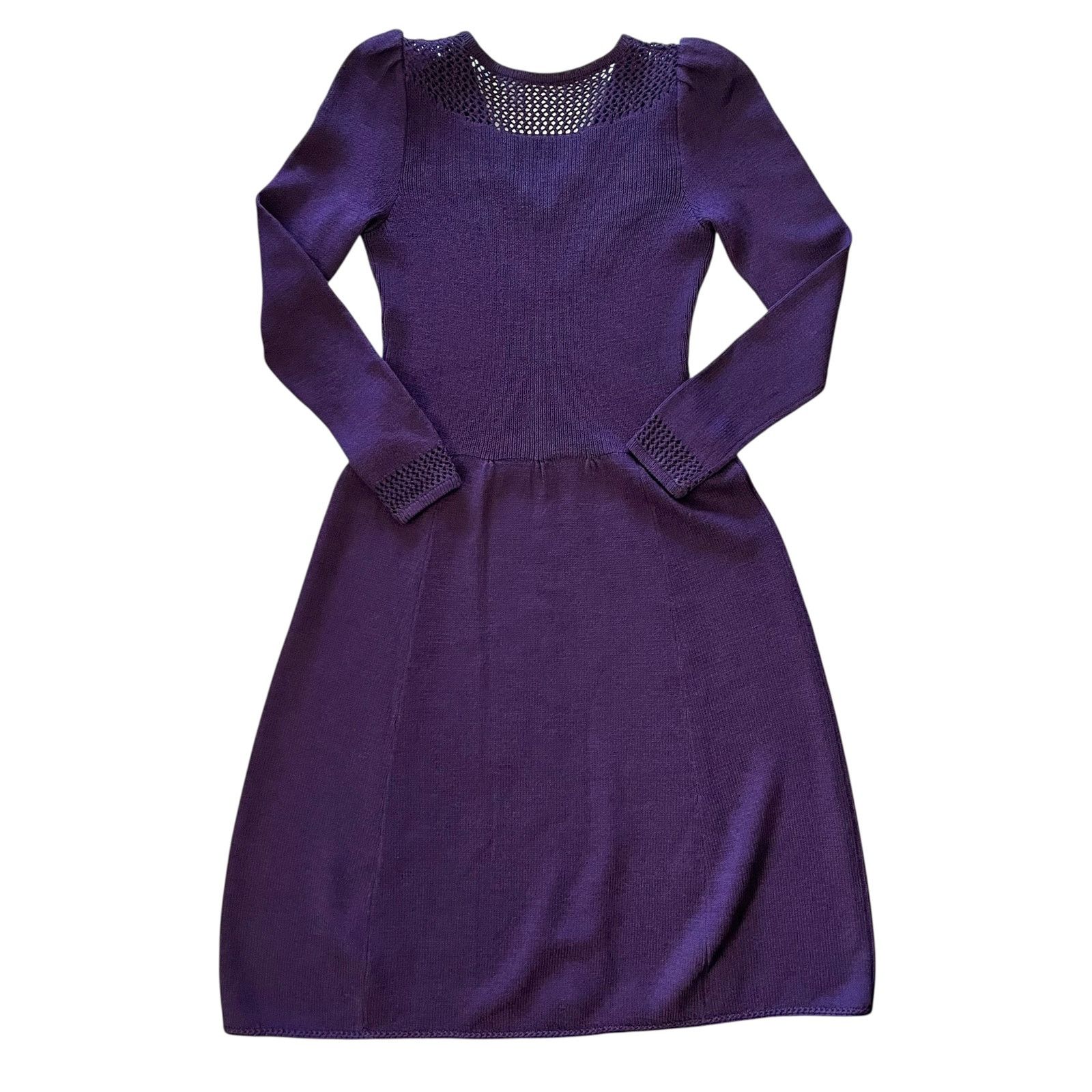 St. John St John Vintage Plum Purple Santana Knit Wool Midi Dress Size S / US 4 / IT 40 - 10 Thumbnail