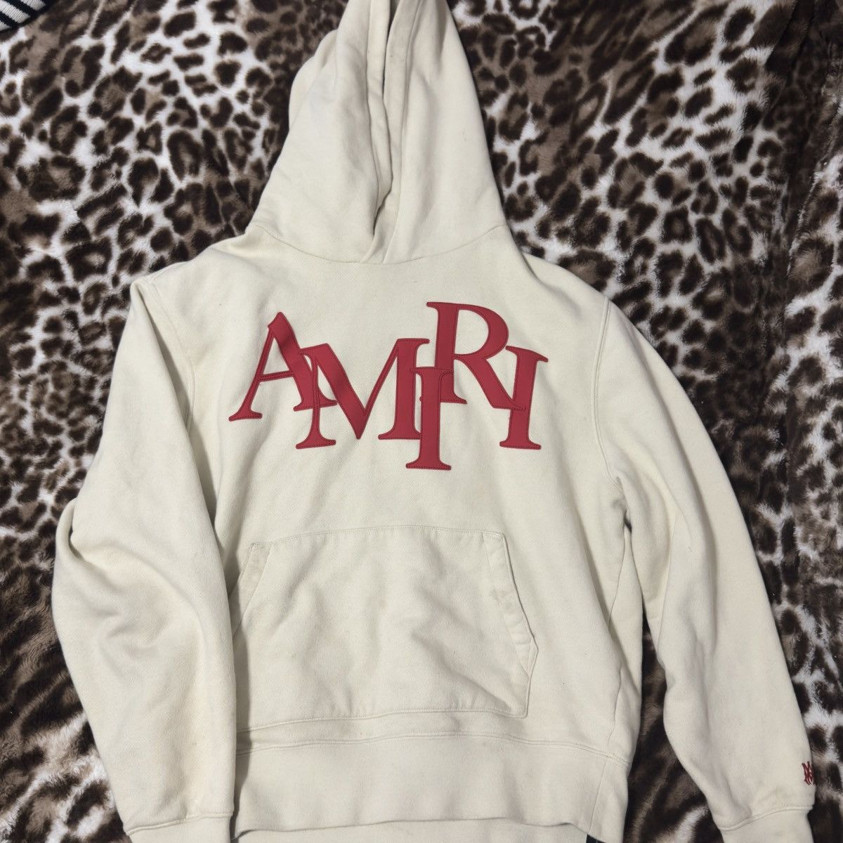 Amiri 'AMIRI' Beige Staggered Hoodie Size US M / EU 48-50 / 2 - 1 Thumbnail