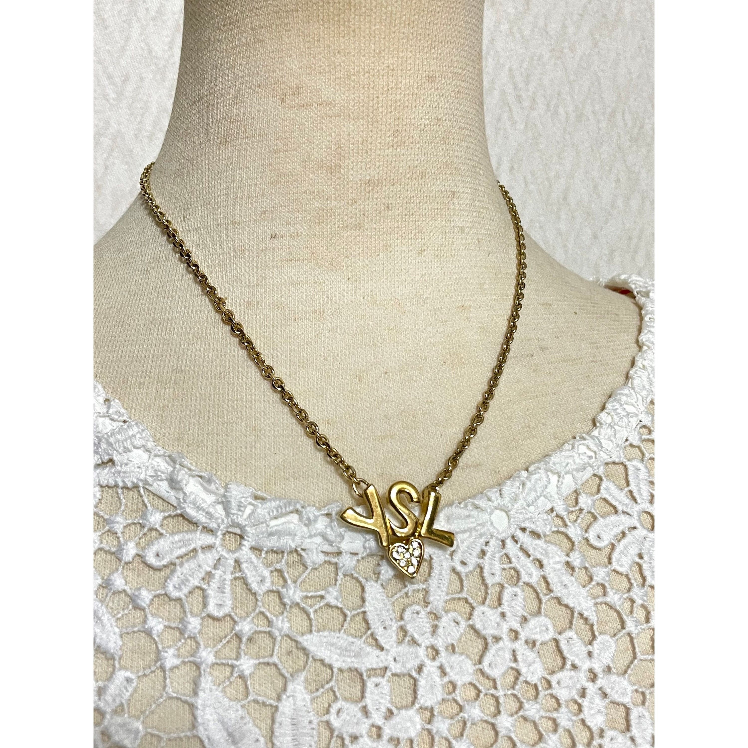Yves Saint Laurent Vintage Yves Saint Laurent necklace with logo and heart Size ONE SIZE - 2 Thumbnail