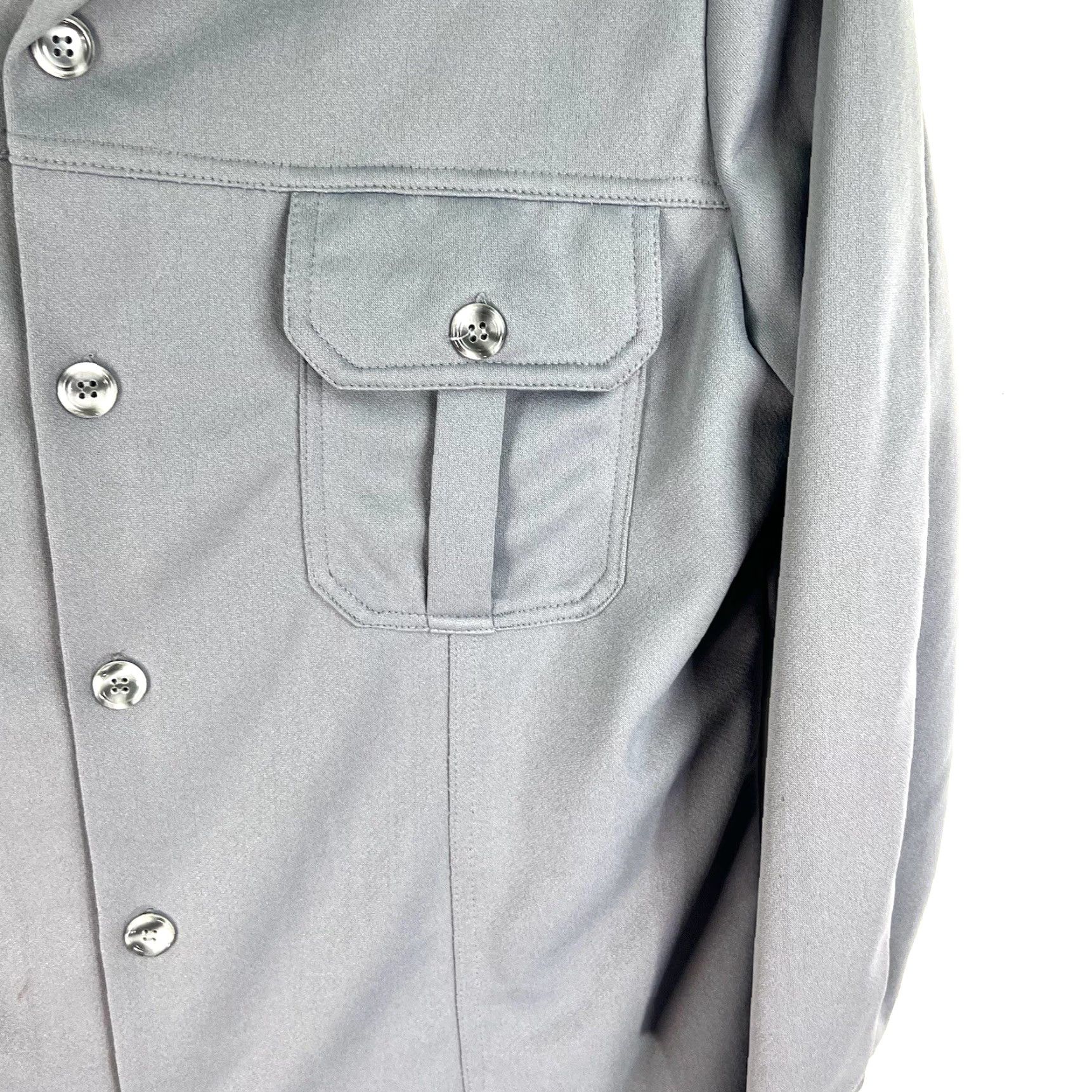 Wrangler VINTAGE Wrangler Button-Up Shirt Mens Size L Gray Long Sleeve Polyester Size US L / EU 52-54 / 3 - 2 Thumbnail