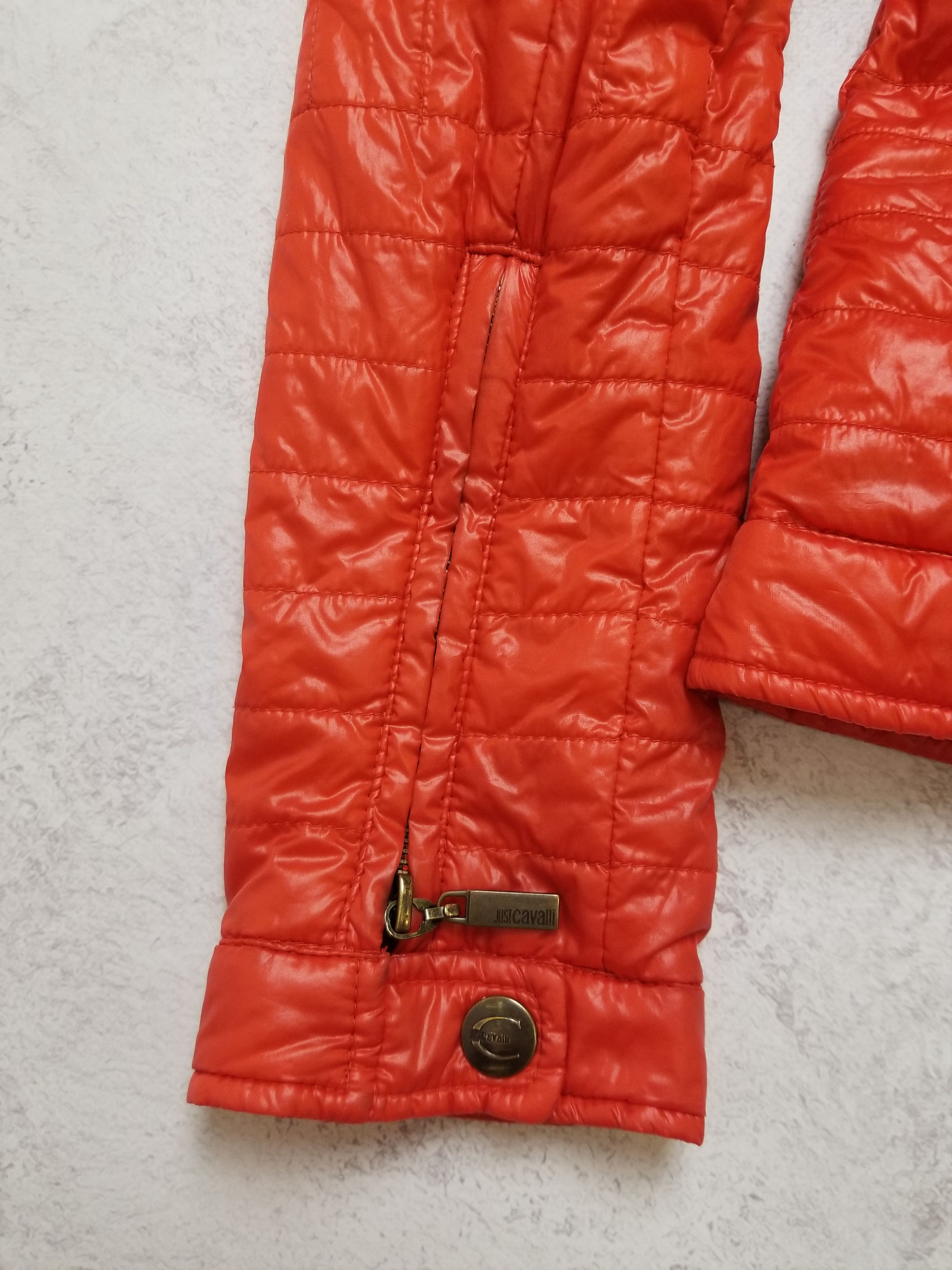 Just Cavalli Y2K Biker Slim Puffer Red Jacket Size M / US 6-8 / IT 42-44 - 16 Thumbnail