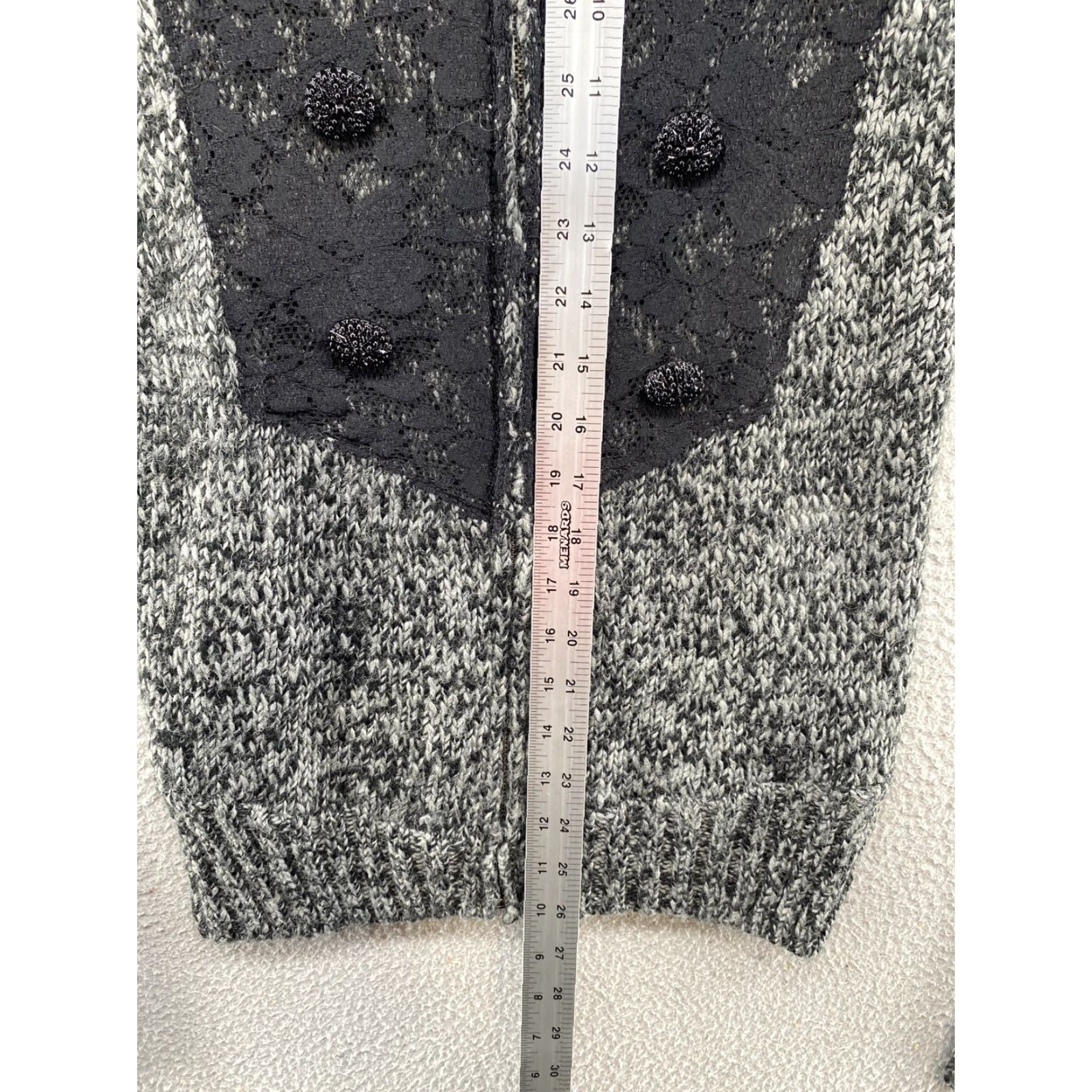 BKE BKE Boutique Cardigan Full Zip Buttons Lace Beads Acrylic Wool Blend Size L Boho Women’s Knit Cardigan Size L / US 10 / IT 46 - 6 Thumbnail