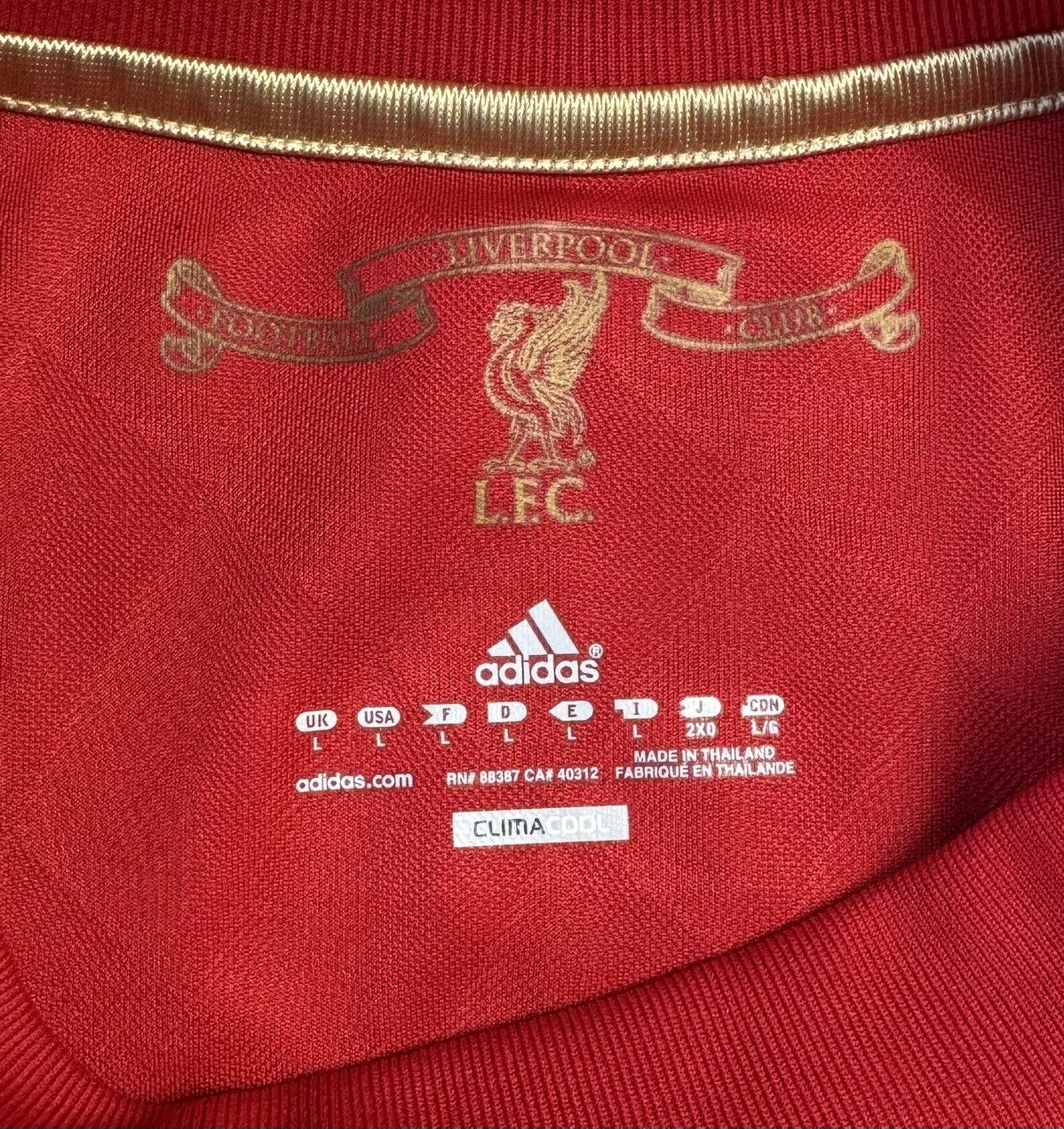 Adidas Liverpool 2010 2011 Home Football Shirt Soccer Jersey Adidas Size US L / EU 52-54 / 3 - 11 Thumbnail