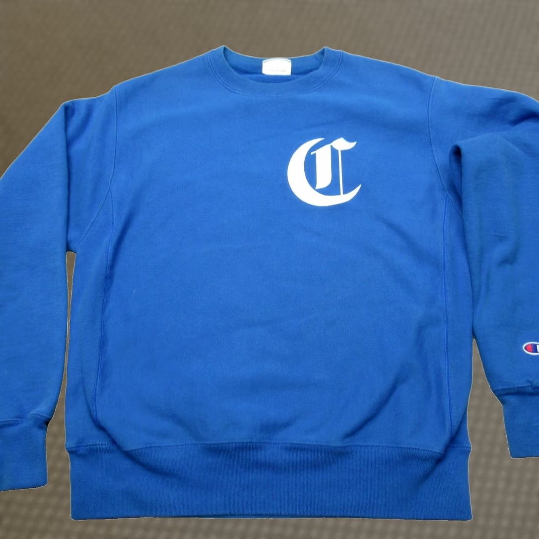 Champion Champion Sweatshirt Mens M Royal Blue Reverse Weave Graphic Print Logo Crew Neck Pullover Fleece Cotton Blend Size US M / EU 48-50 / 2 - 1 Thumbnail