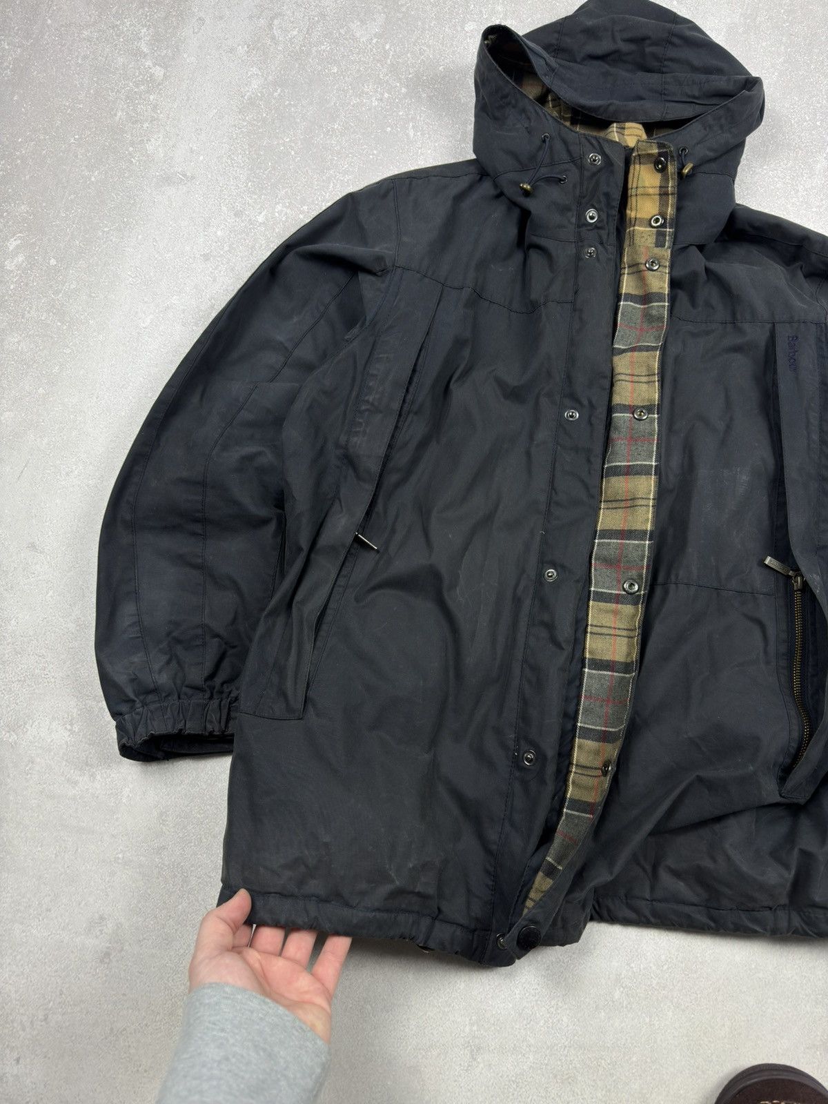 Barbour Vintage Barbour Waxed Parkas Jacket Navy Blue size XL Size US XL / EU 56 / 4 - 16 Thumbnail