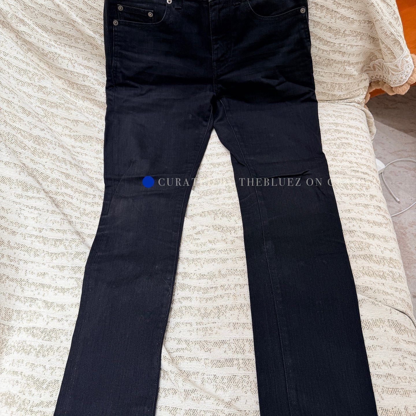 Saint Laurent Paris Black Denim Straight-Leg Pants Size US 32 / EU 48 - 1 Thumbnail
