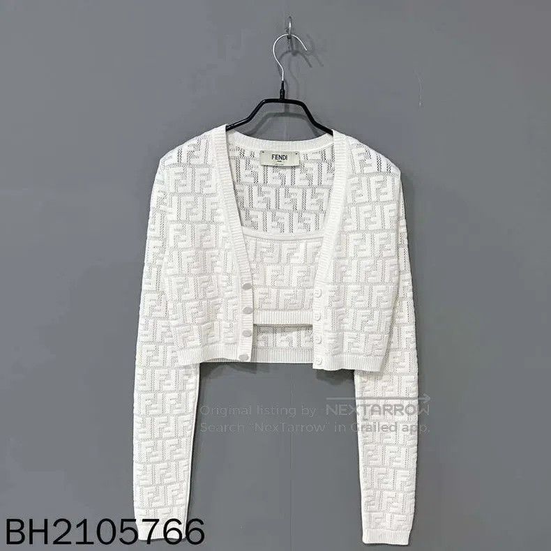Fendi Fendi Embroidered floral open-front cardigan, skirt, and v Size XS / US 0-2 / IT 36-38 - 1 Thumbnail