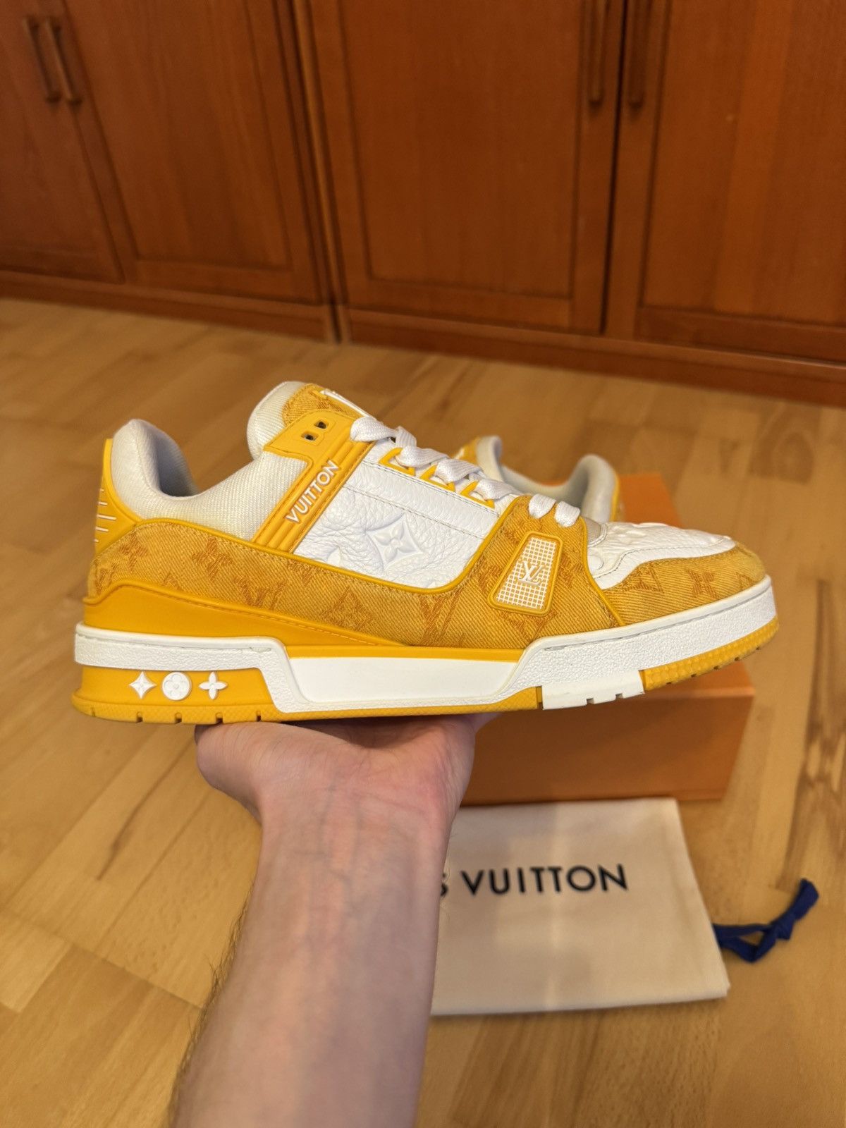 Louis Vuitton Louis Vuitton LV Trainer Orange Denim Size US 9 / EU 42 - 3 Thumbnail