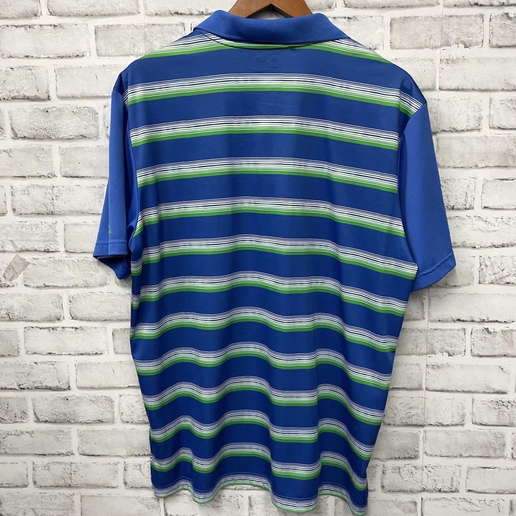 Adidas Adidas ClimaCool Polo Shirt Striped Blue Mens L Regular Stretch Athletic Shirt Size US L / EU 52-54 / 3 - 5 Thumbnail