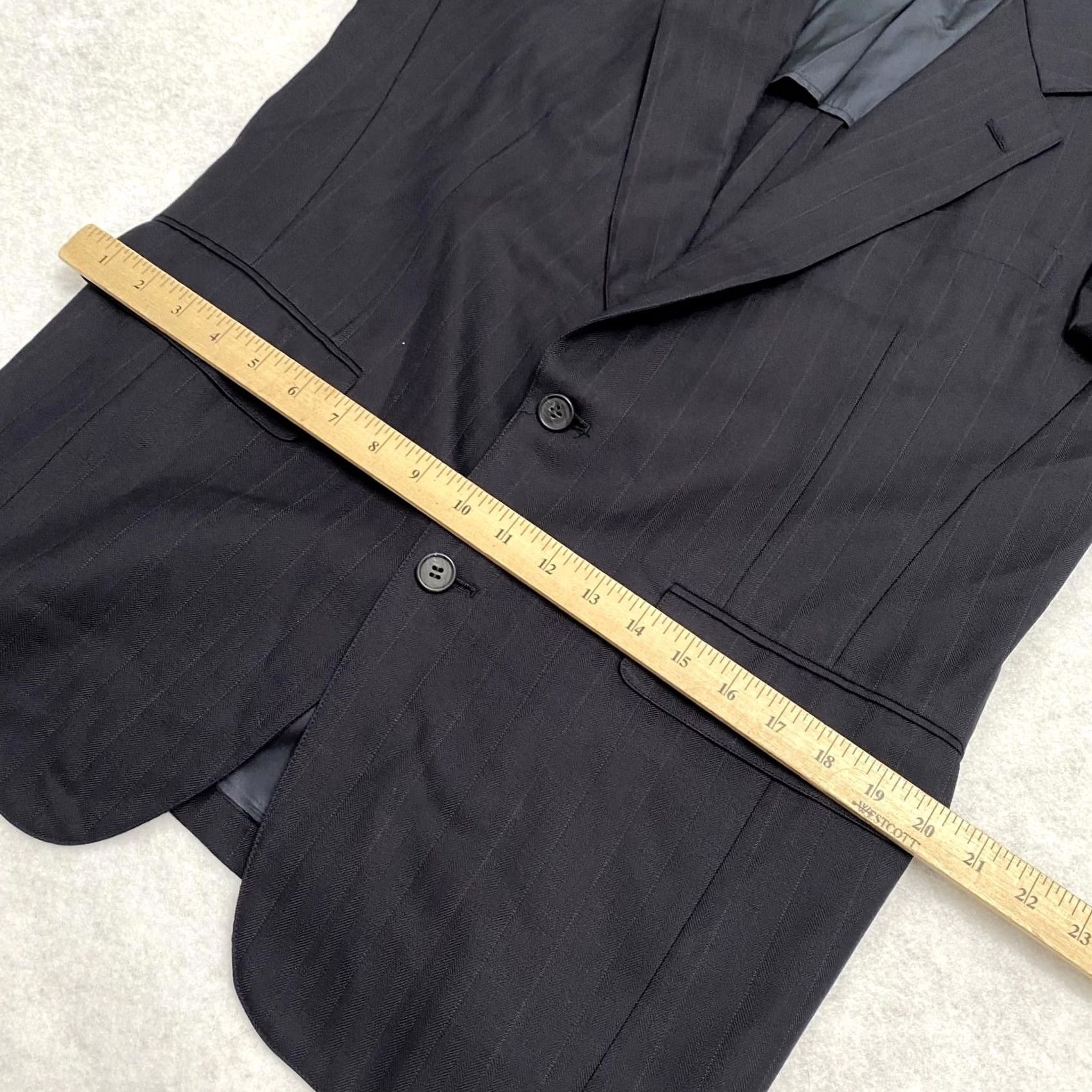 Vintage VINTAGE Southwick Culwell & Son Union USA Made Sport Coat Blazer Mens 42R Black Striped 2 Piece USA Blazer Men Size 42R - 7 Thumbnail