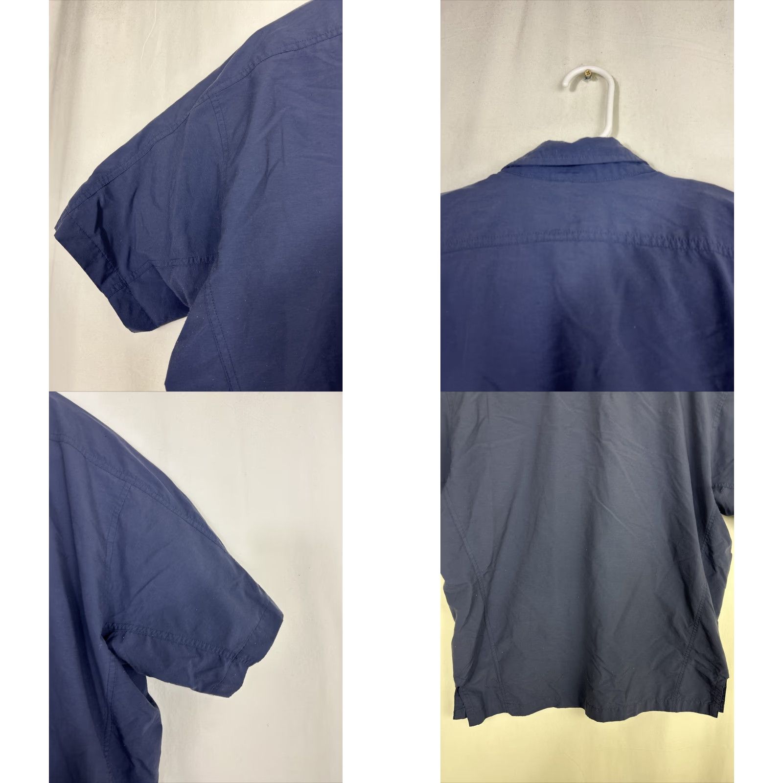 Mountain Hardwear VINTAGE Mountain Hardwear Shirt Button-Up Short Sleeve Mens L Blue Nylon Pin Hole Size US L / EU 52-54 / 3 - 9 Thumbnail