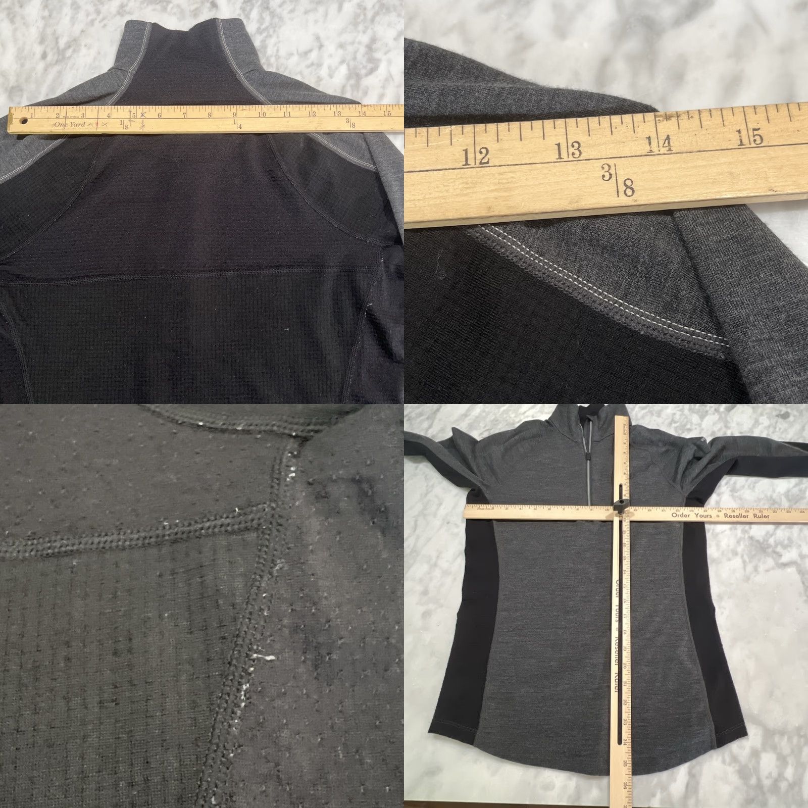 Icebreaker Icebreaker Merino Body Fit Quarter Zip Shirt Women Large Gray Black Long Sleeve Size L / US 10 / IT 46 - 8 Thumbnail