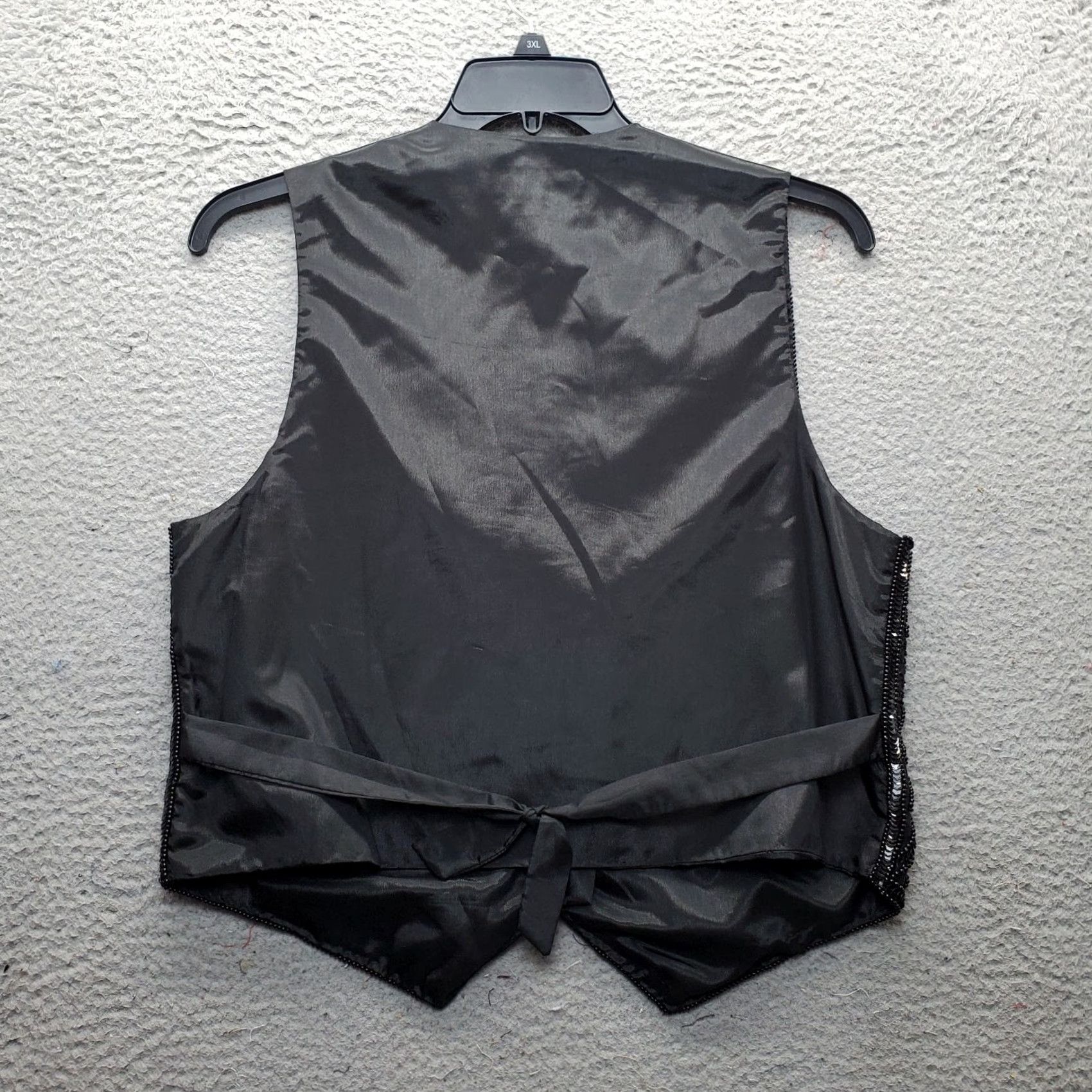 Vintage Spenser Jeremy Formal Vest Womens Size M Black Silk Beaded Sequin Button Front Size M / US 6-8 / IT 42-44 - 2 Thumbnail